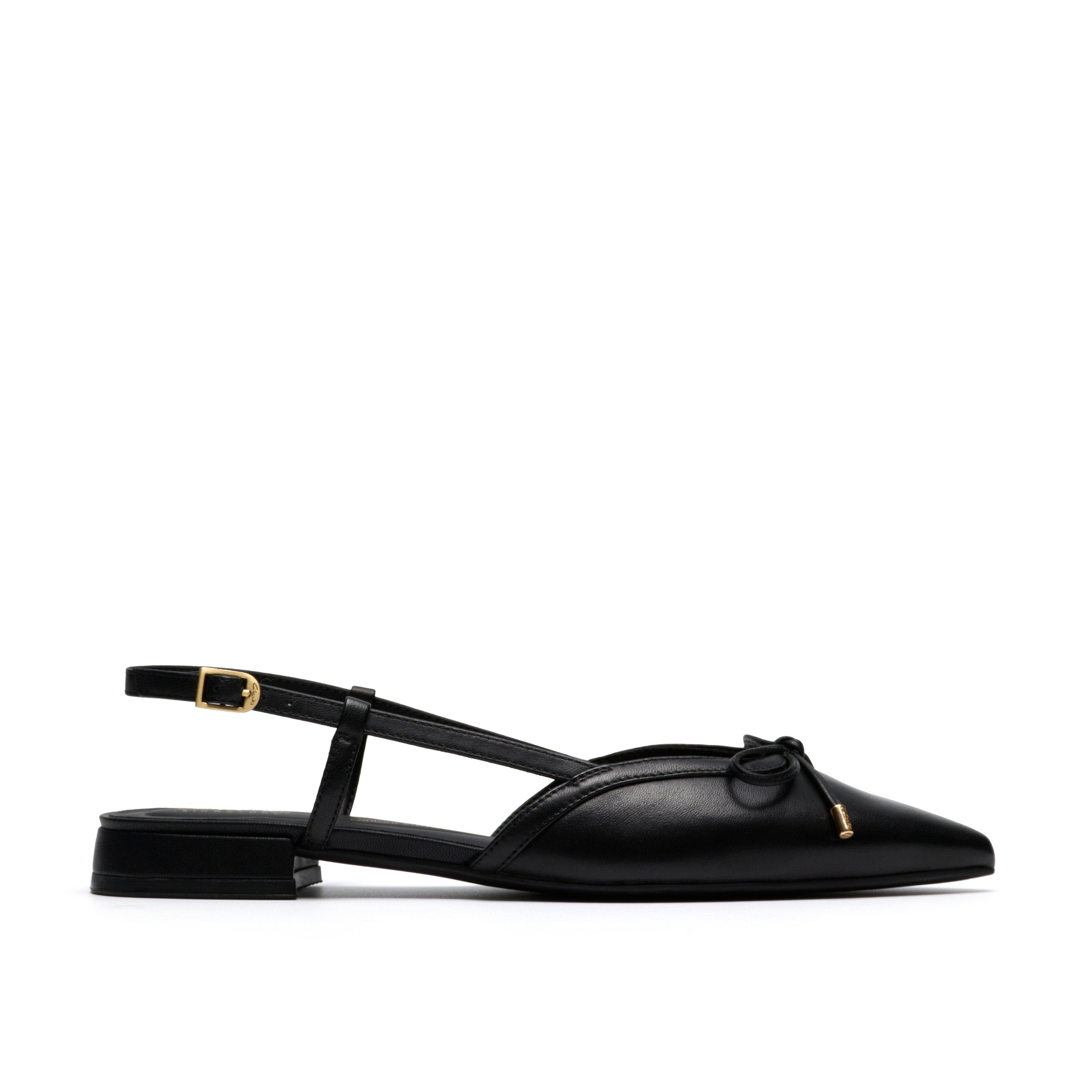 Black Leather - Clarks - Women's Slingbacks - 1
