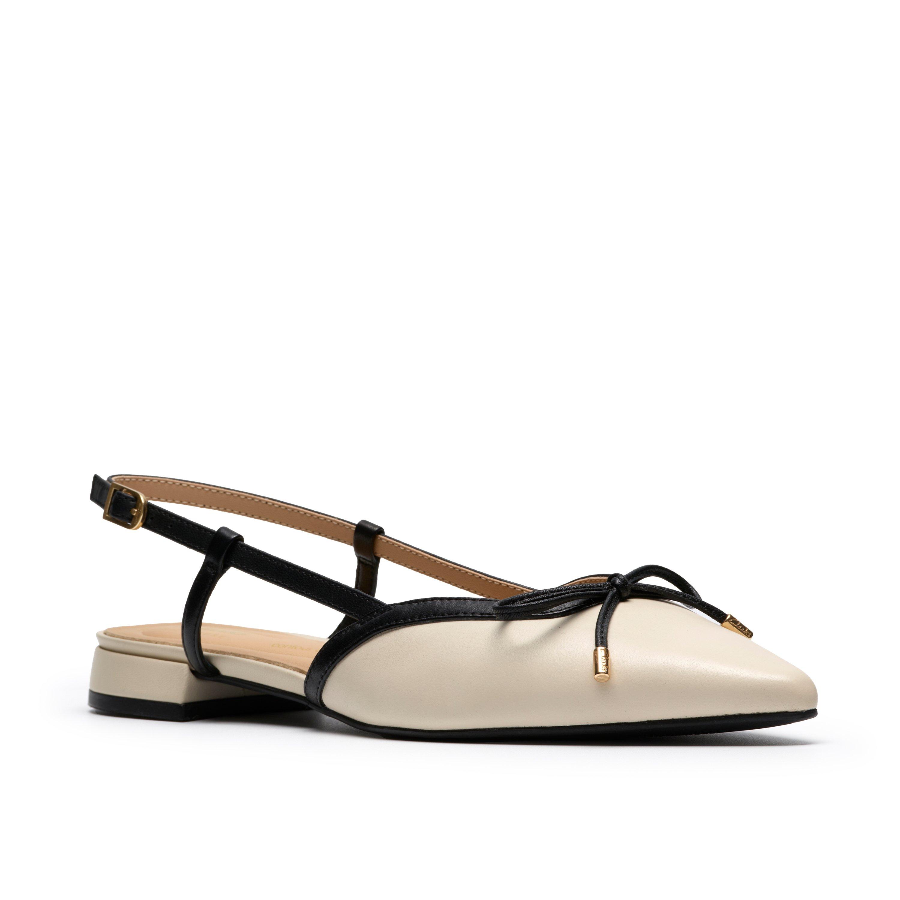 Cream Leather - Clarks - Women's Slingbacks - 4