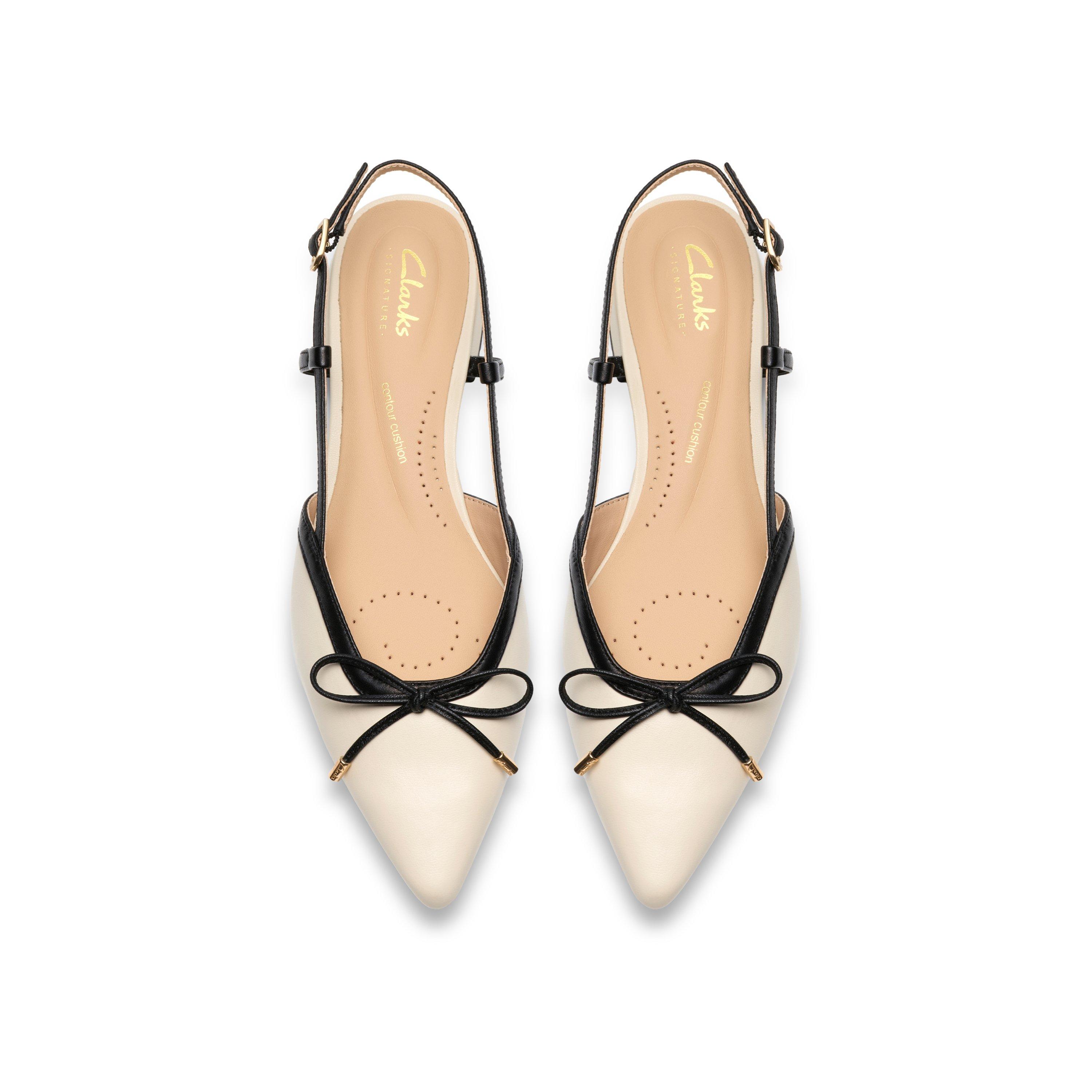 Cream Leather - Clarks - Women's Slingbacks - 6