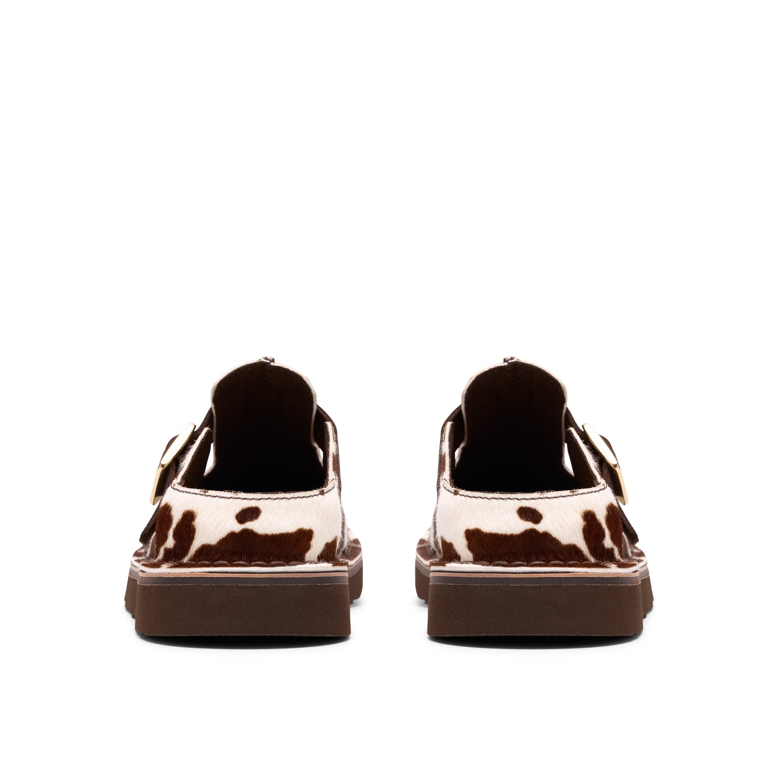 Cow Print - Clarks - Women's Flat Mules - 5