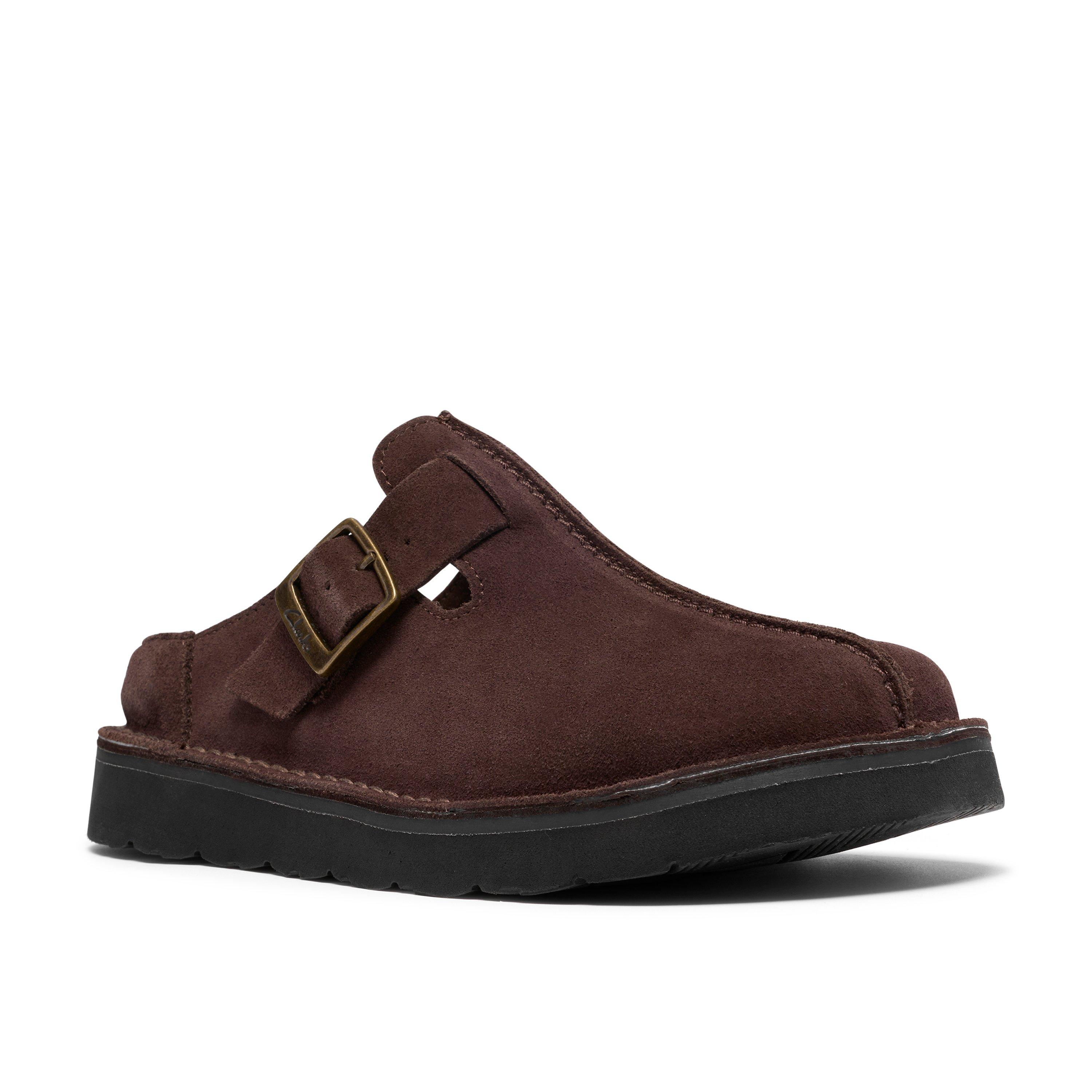 Dark Brown Sue - Clarks - Women's Flat Mules - 4