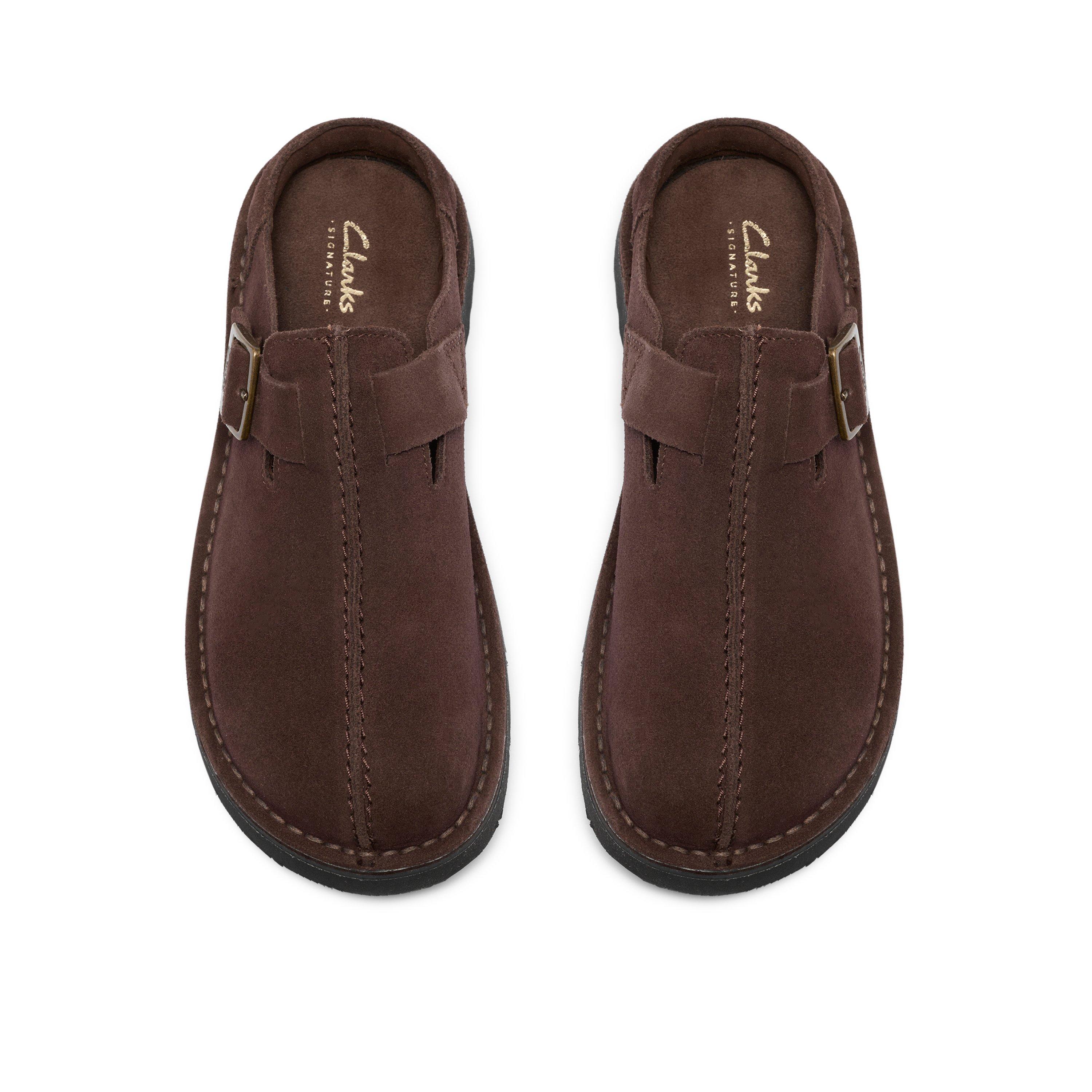 Dark Brown Sue - Clarks - Women's Flat Mules - 6