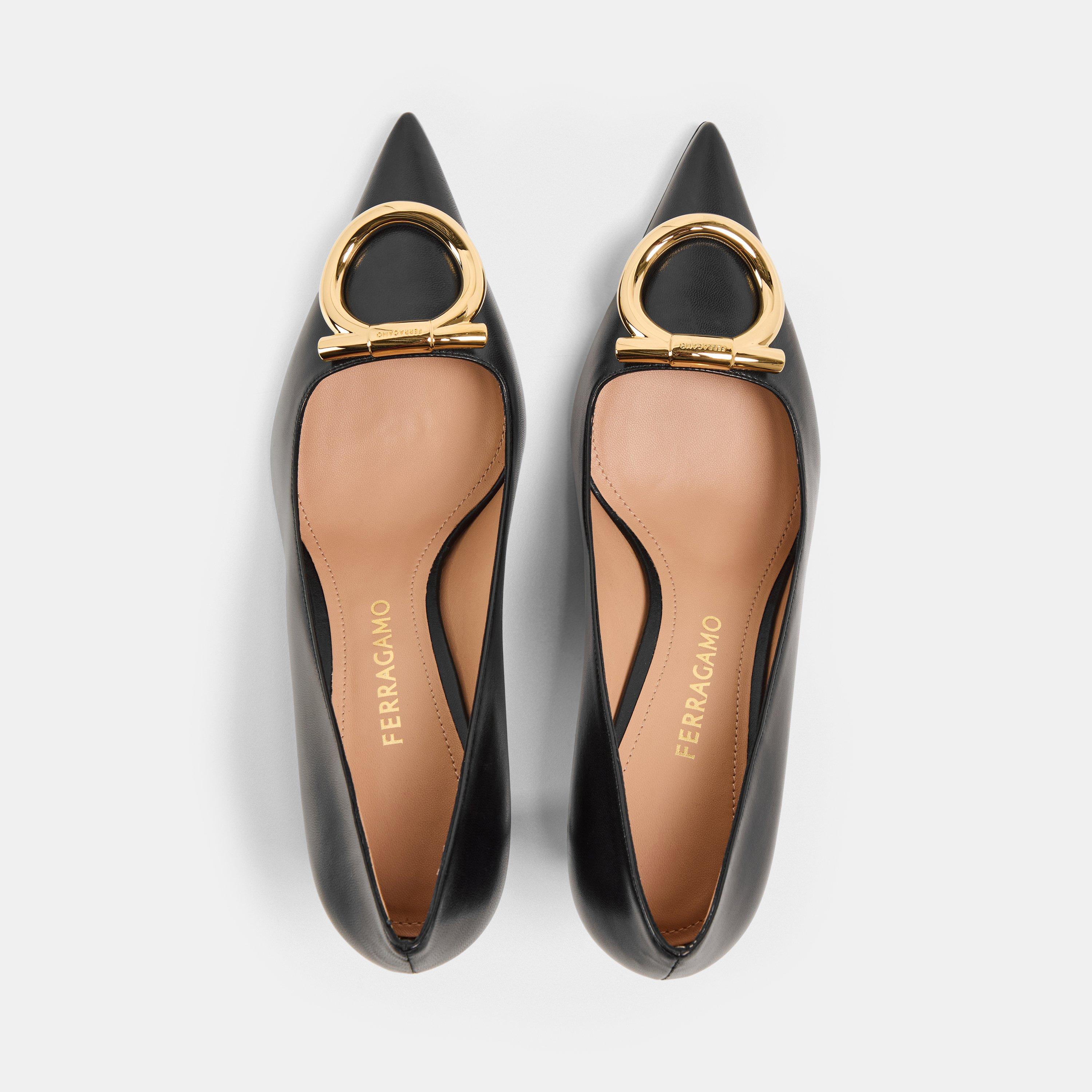 Nero - Ferragamo - Women's Lara Stiletto Court Shoes - 5