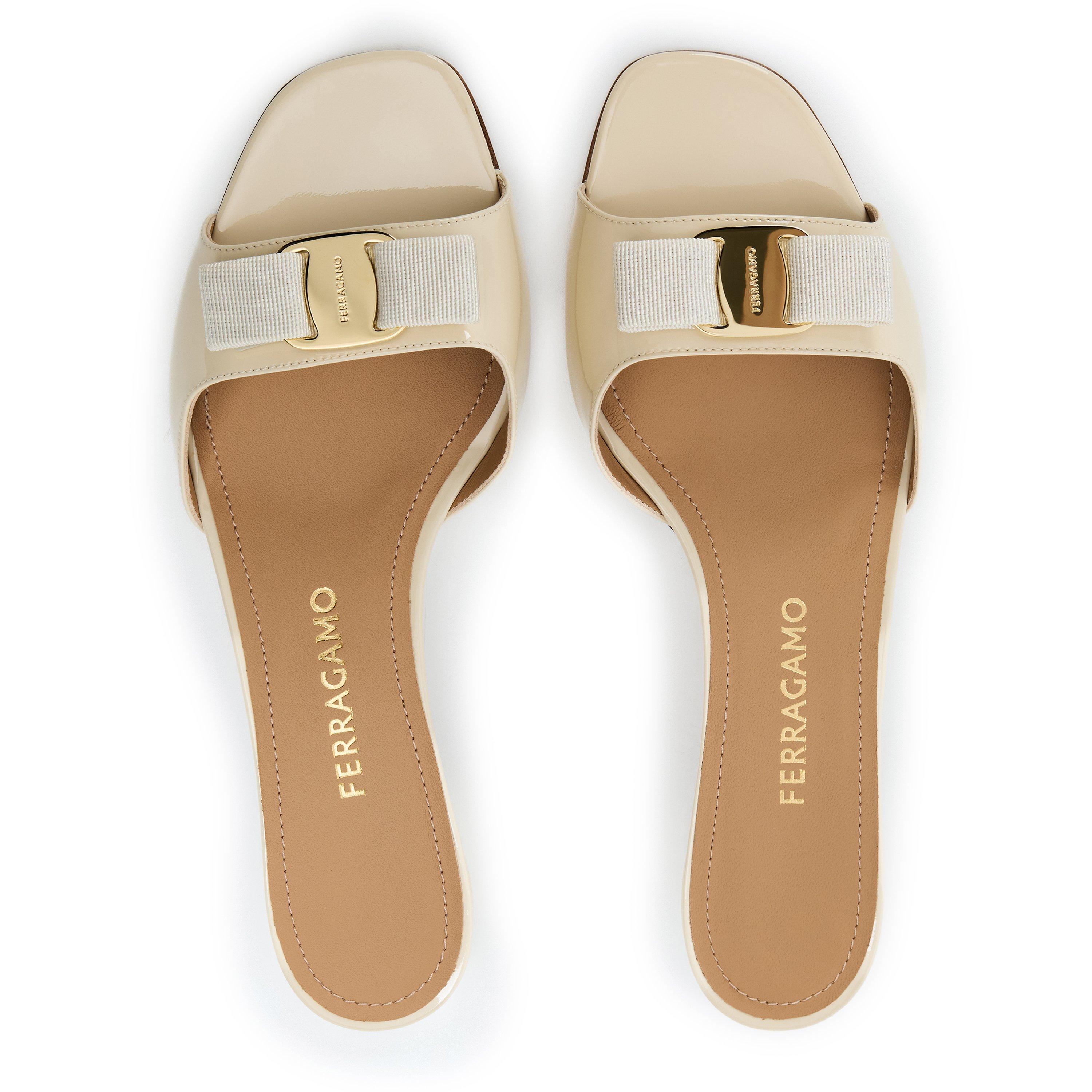 Mascarpone - Ferragamo - Women's Vanilla Block Heel Court Shoes - 5