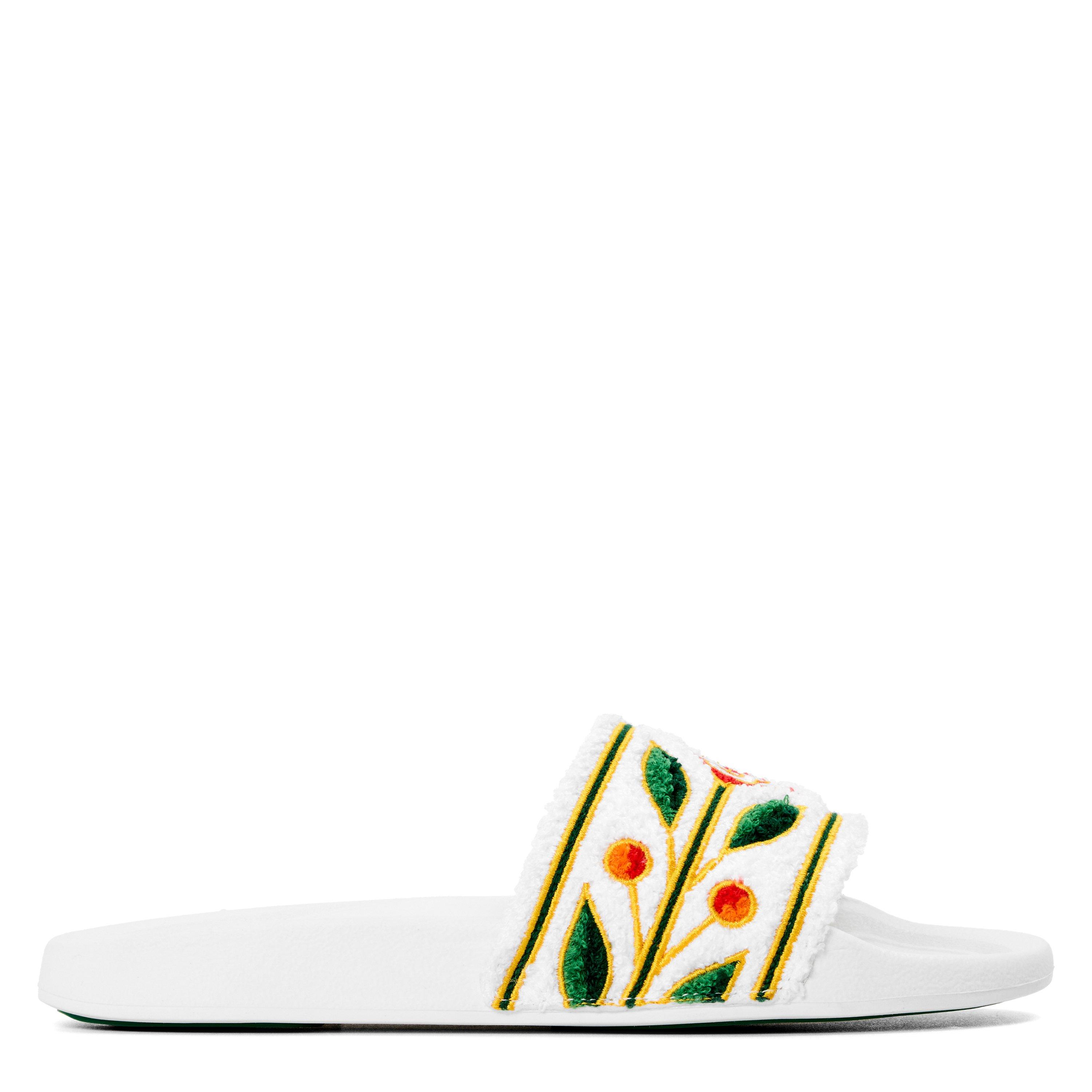 Supplied Fashion White Embroidered Terry Slider - Image 2