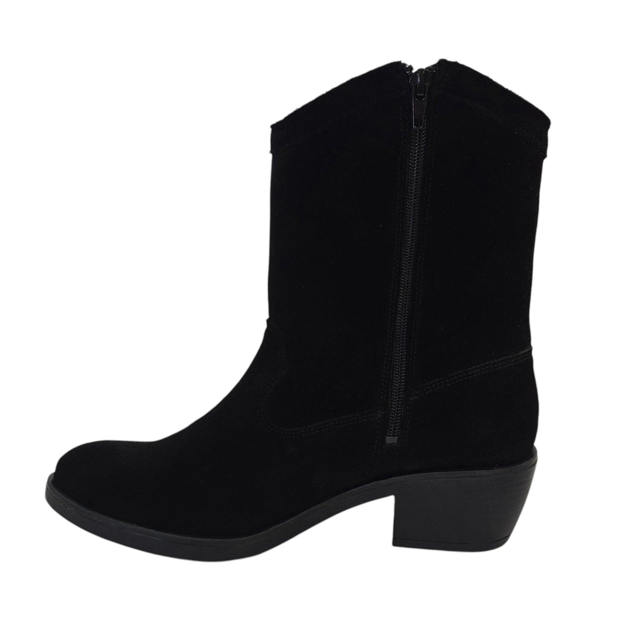 Crna - Jack Wills - JW Dalida Suede Calf Chunky Heel Hiker Boots - 2