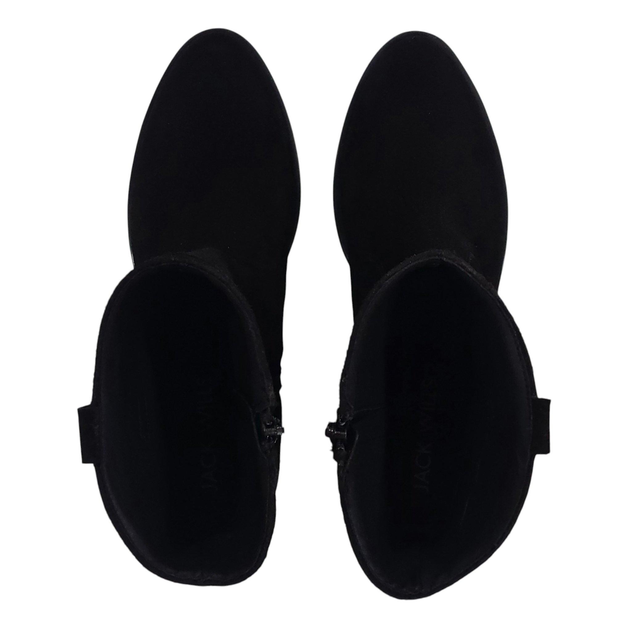 Black - Jack Wills - JW Dalida Suede Calf Chunky Heel Hiker Rugged Boots - 6