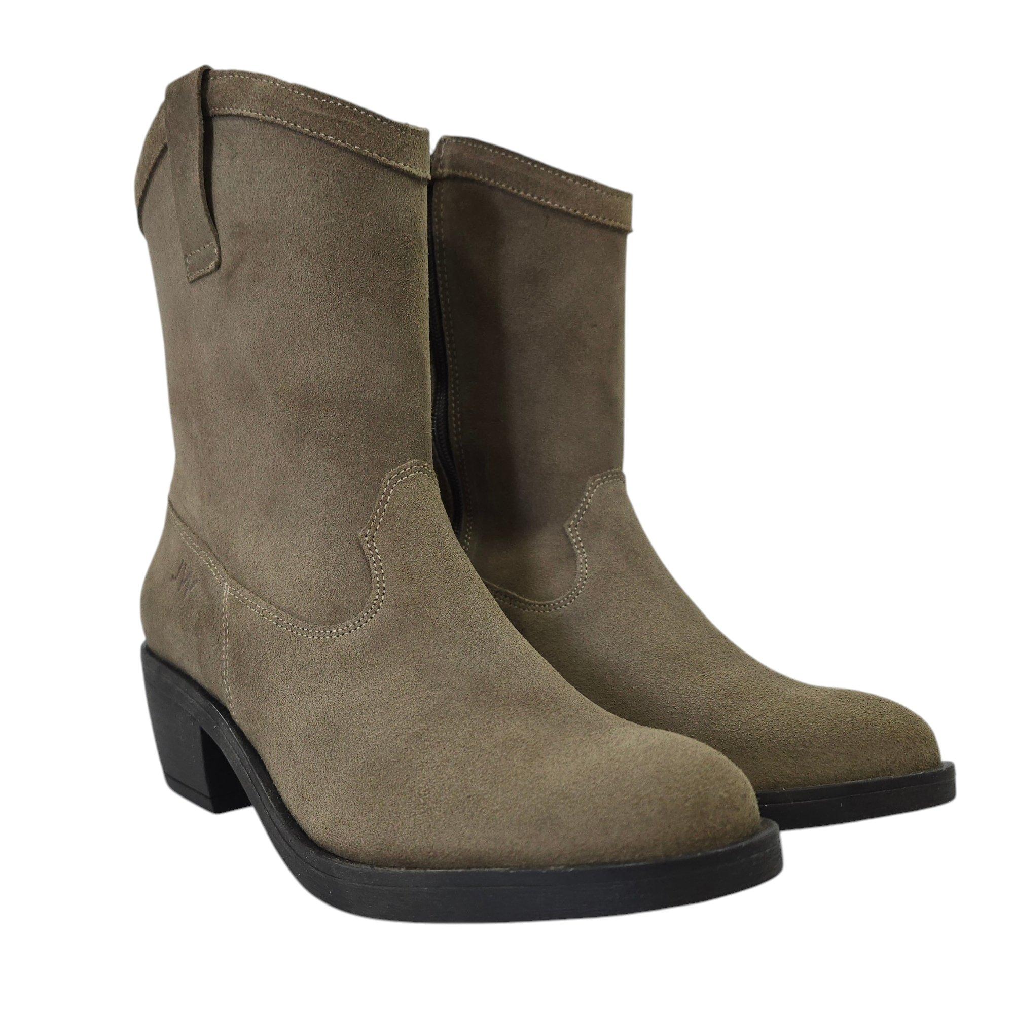 Taupe - Jack Wills - Women's JW Dalida Suede Calf Chunky Heel Hiker Boots - 4