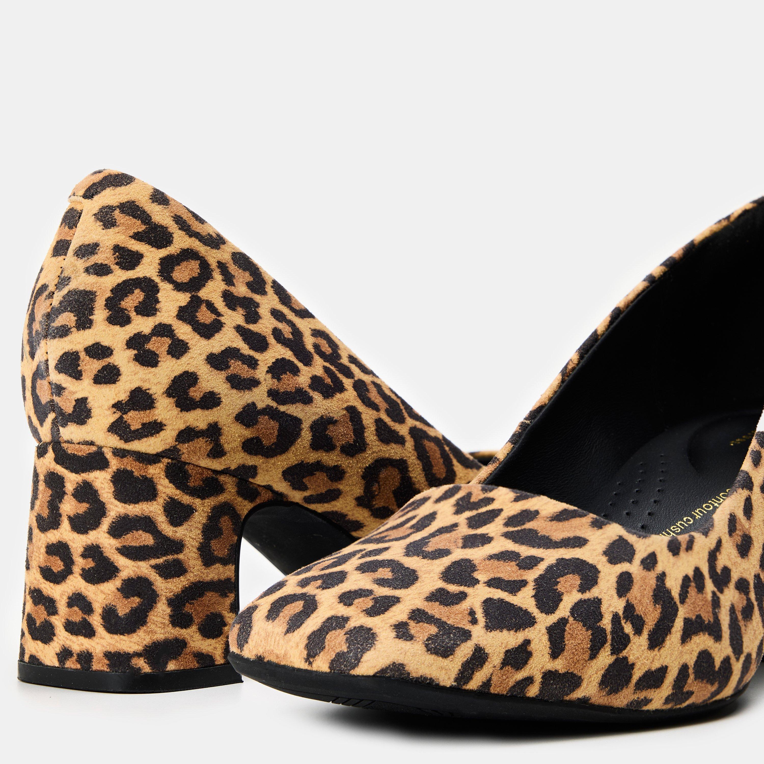 Leopard Suede - Clarks - Women's Fernie Block Heel Court Shoes - 4