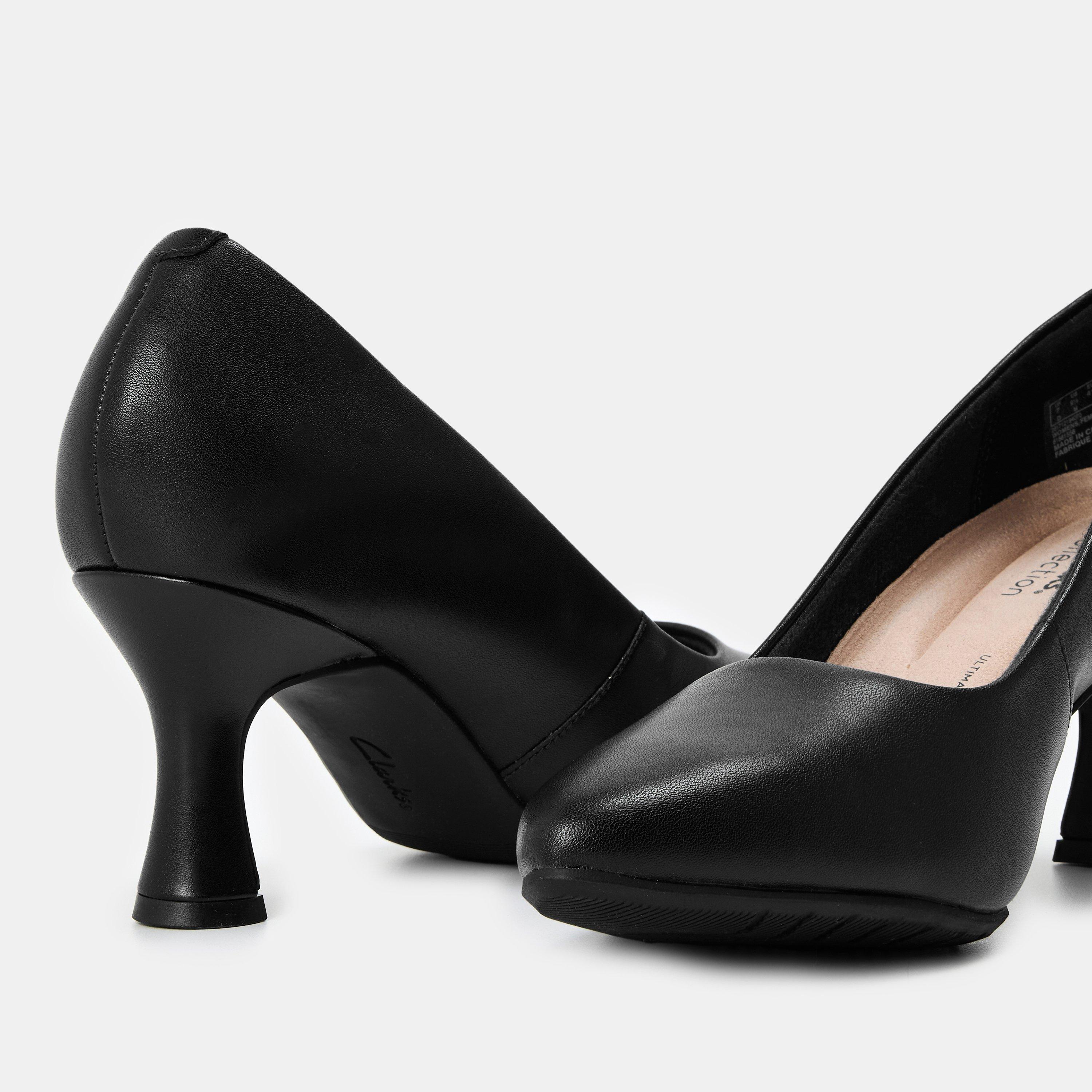 Black Leather - Clarks - Women's Kataleyna Gem Stiletto Court Shoes - 4