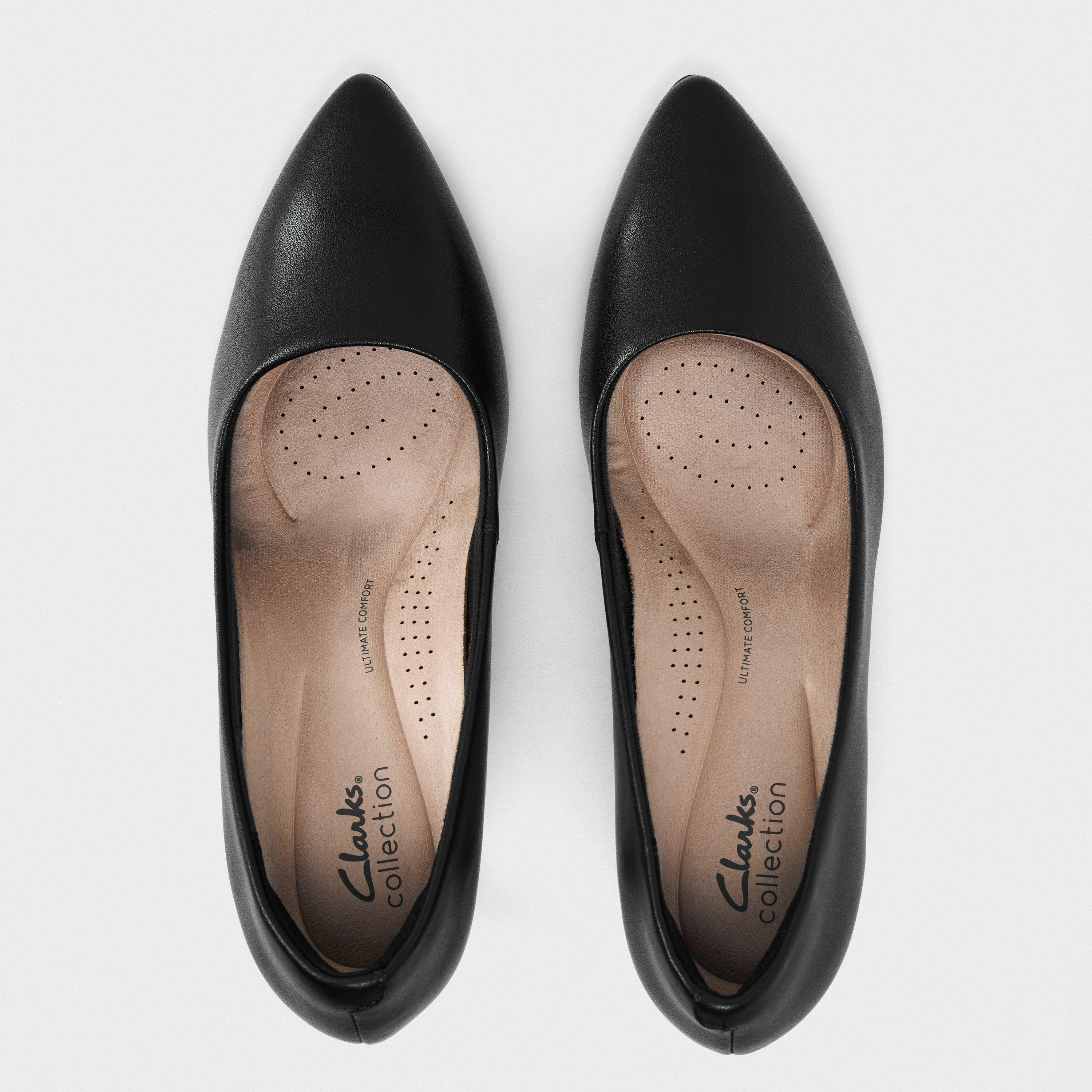 Black Leather - Clarks - Women's Kataleyna Gem Stiletto Court Shoes - 5