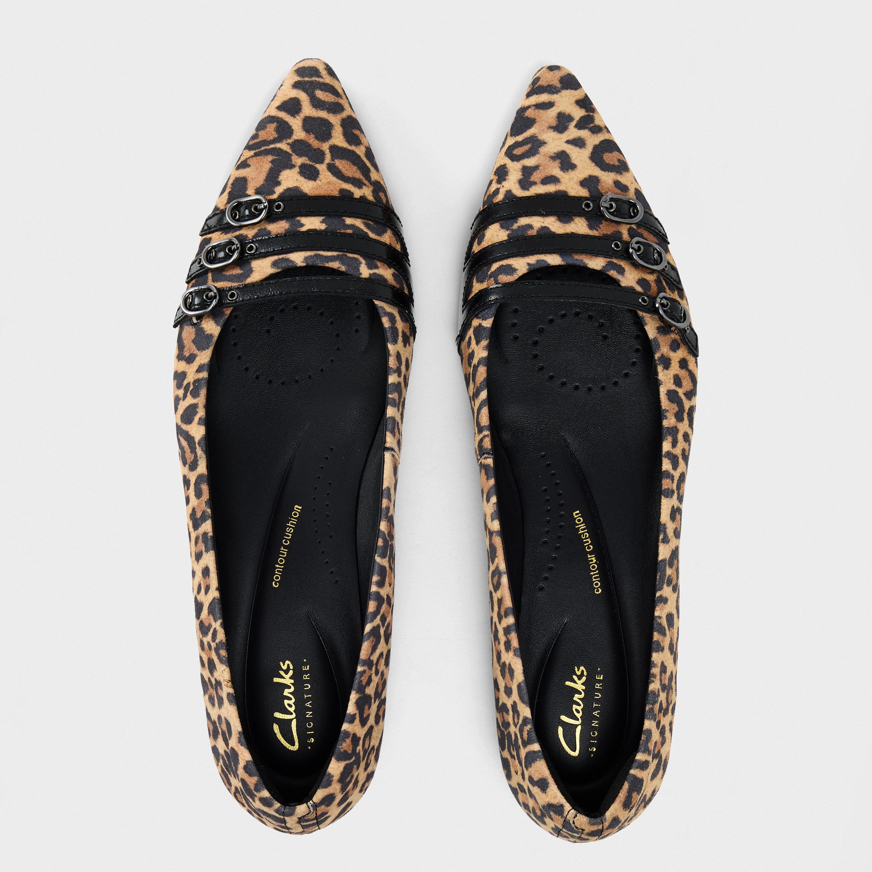Leopard Suede - Clarks - Women's Sensa15 Strap Ballet Pumps - 5