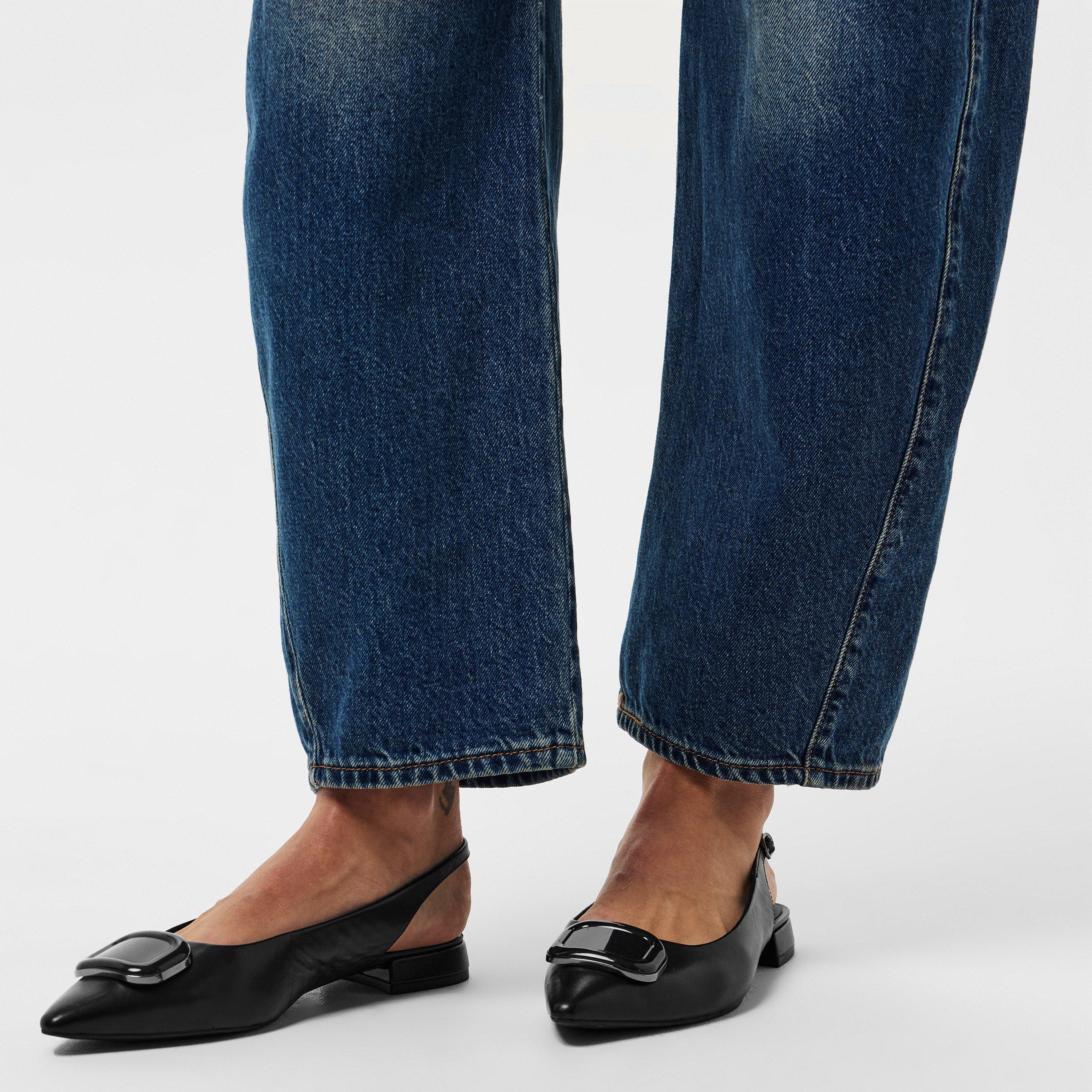 Black Leather - Clarks - Women's Sensa15 Trim Slingbacks - 3