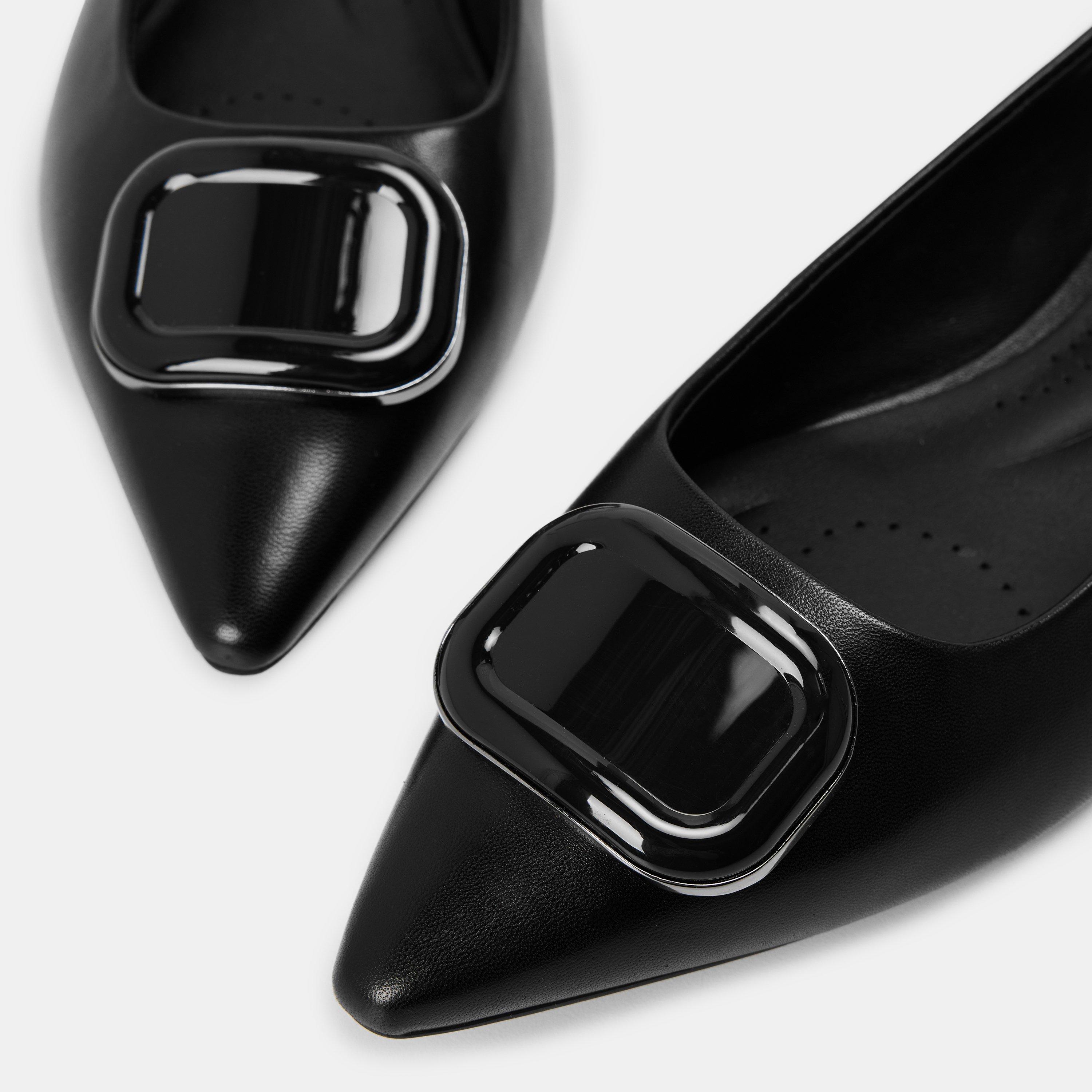 Black Leather - Clarks - Women's Sensa15 Trim Slingbacks - 4