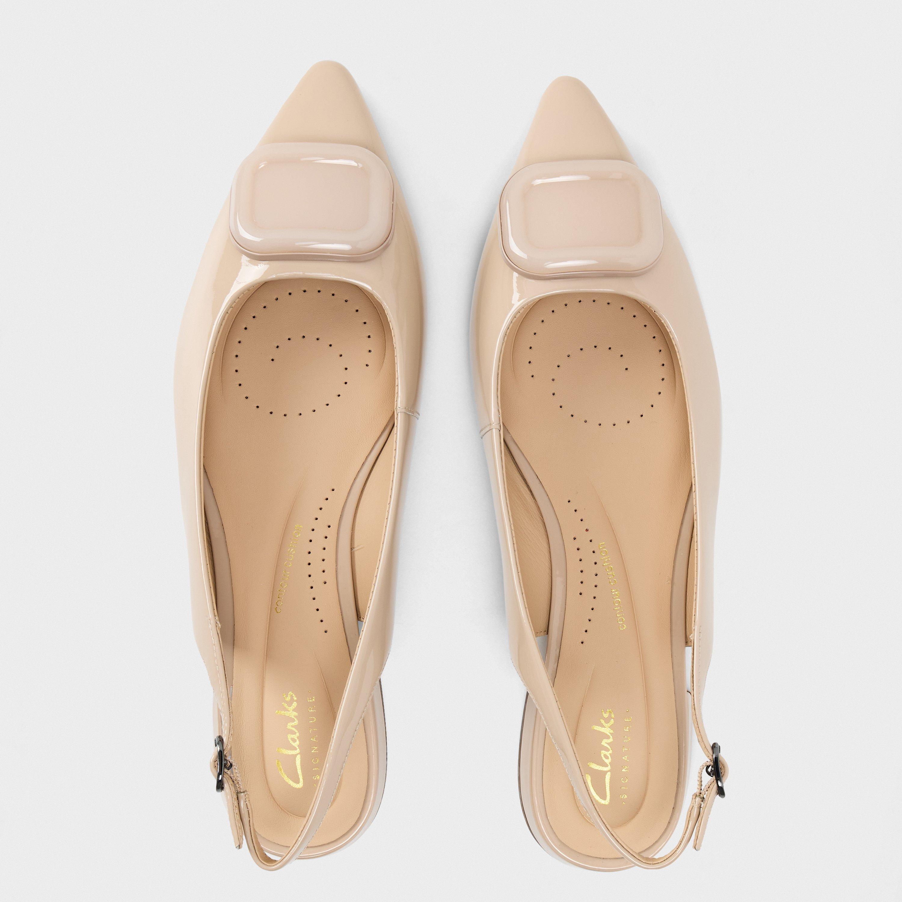 Sand Patent - Clarks - Women's Sensa15 Trim Slingbacks - 5
