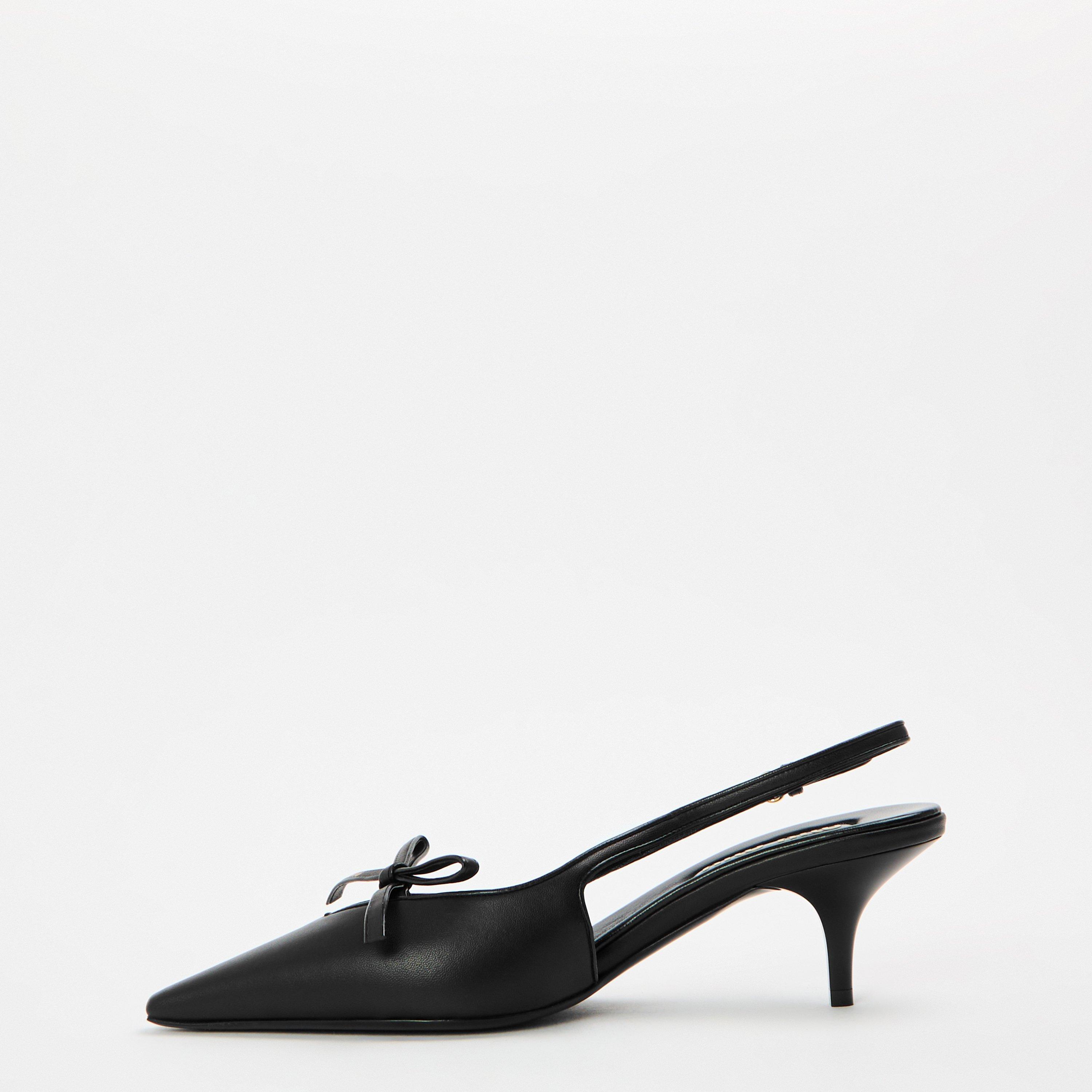 Nero - Miu Miu - Women's Logo Bow Kitten Slingbacks - 2