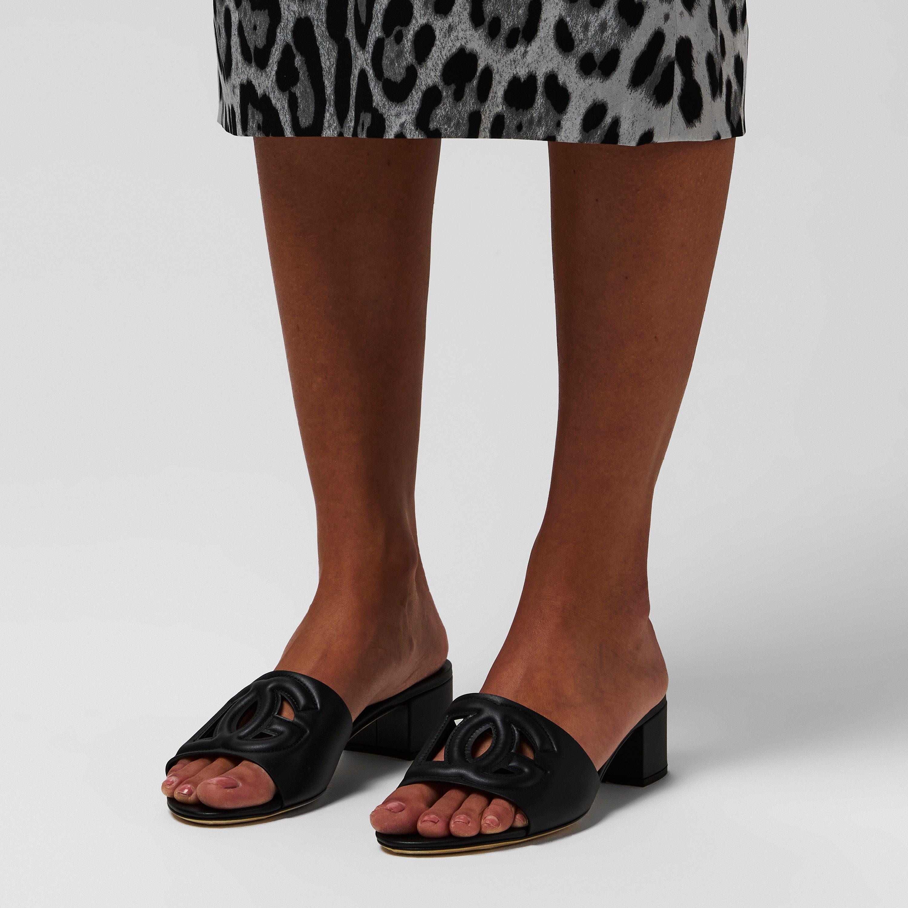 Black - Dolce and Gabbana - Logo Cut-Out Mules - 2