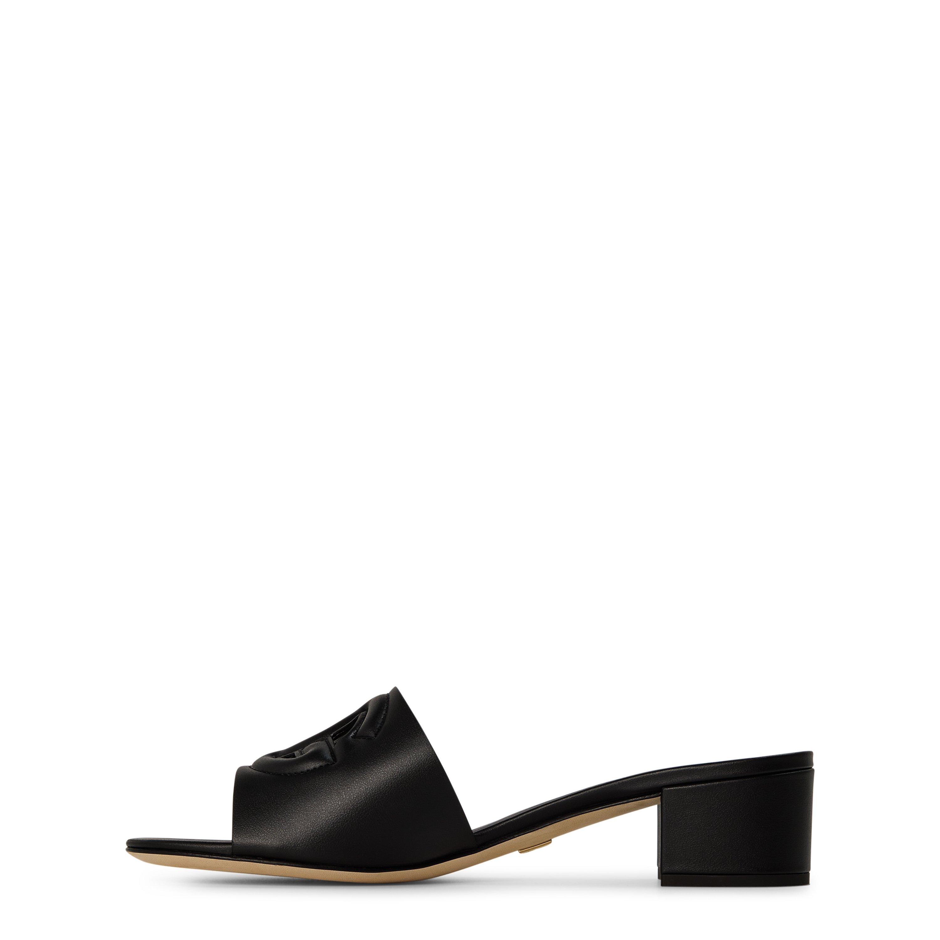 Black - Dolce and Gabbana - Logo Cut-Out Mules - 3