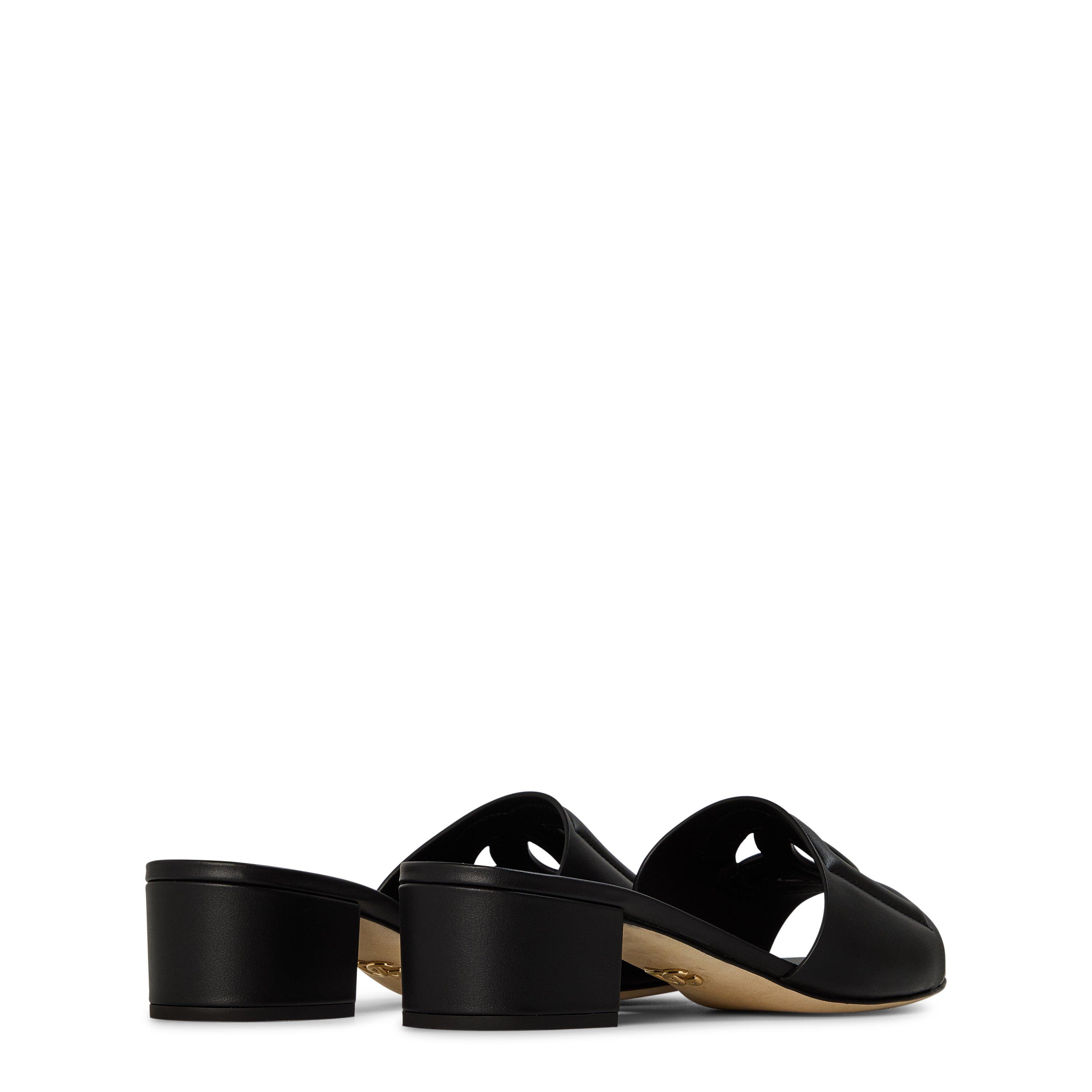 Black - Dolce and Gabbana - Logo Cut-Out Mules - 5
