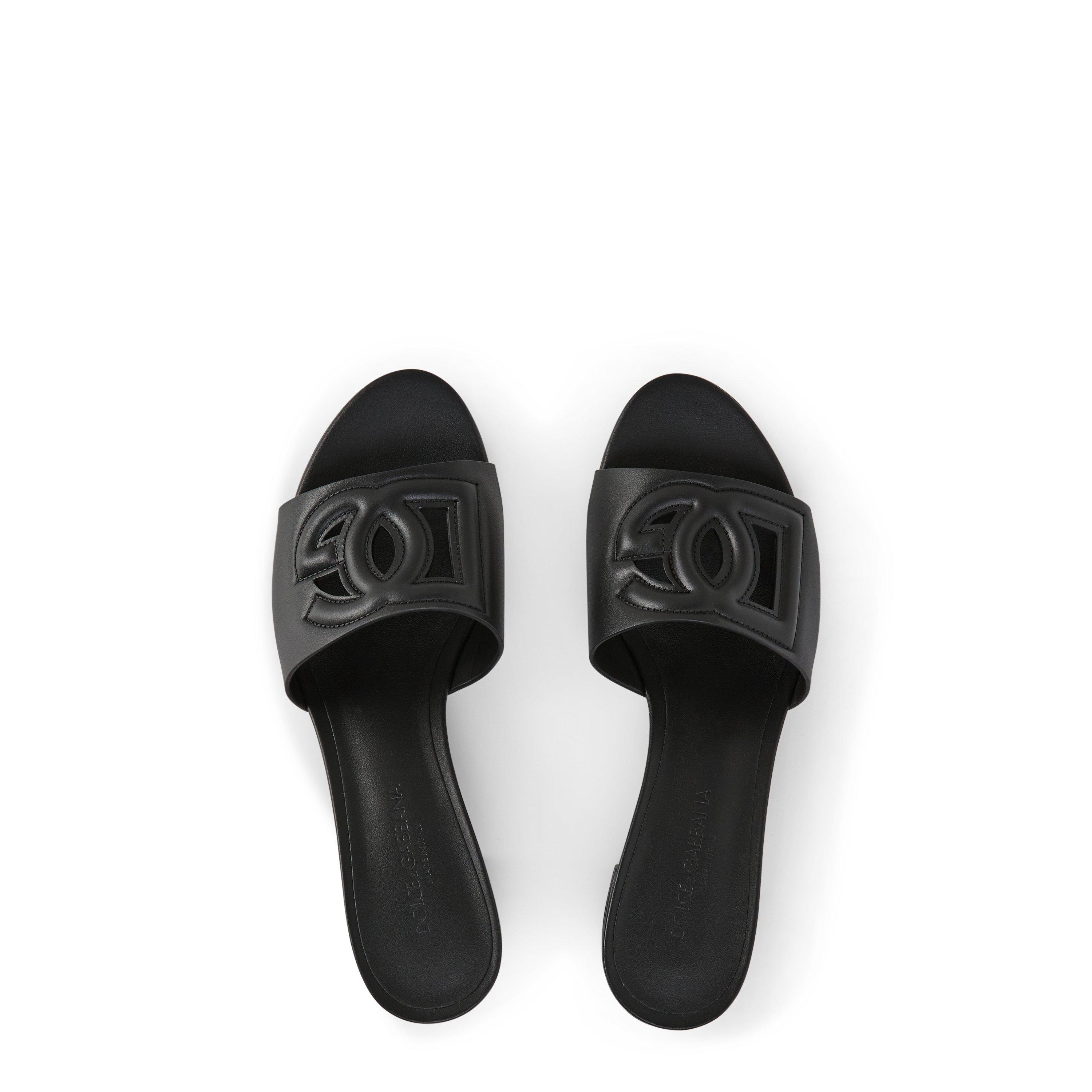 Black - Dolce and Gabbana - Logo Cut-Out Mules - 6