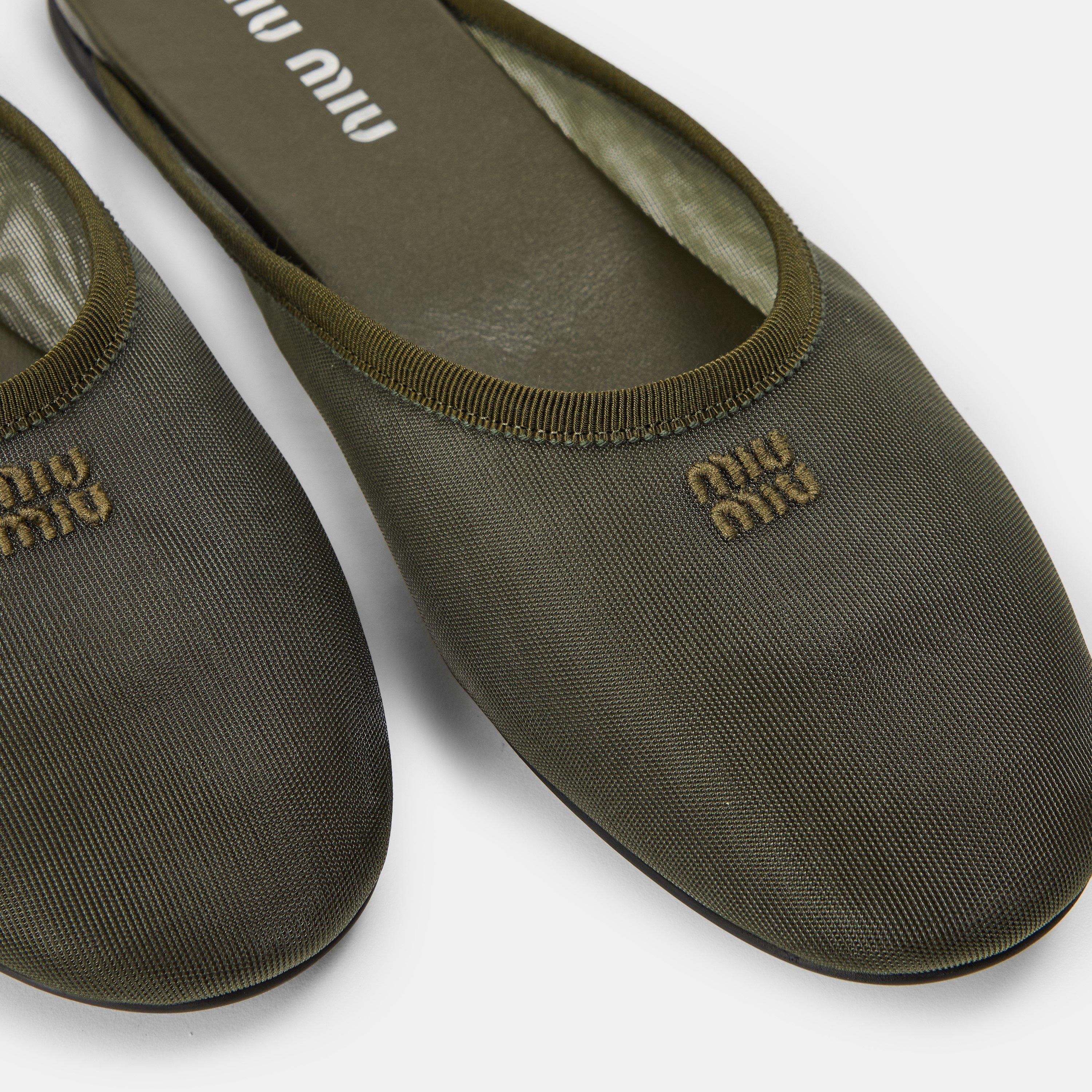 Olivia - Miu Miu - Women's Mesh Flat Mules - 4