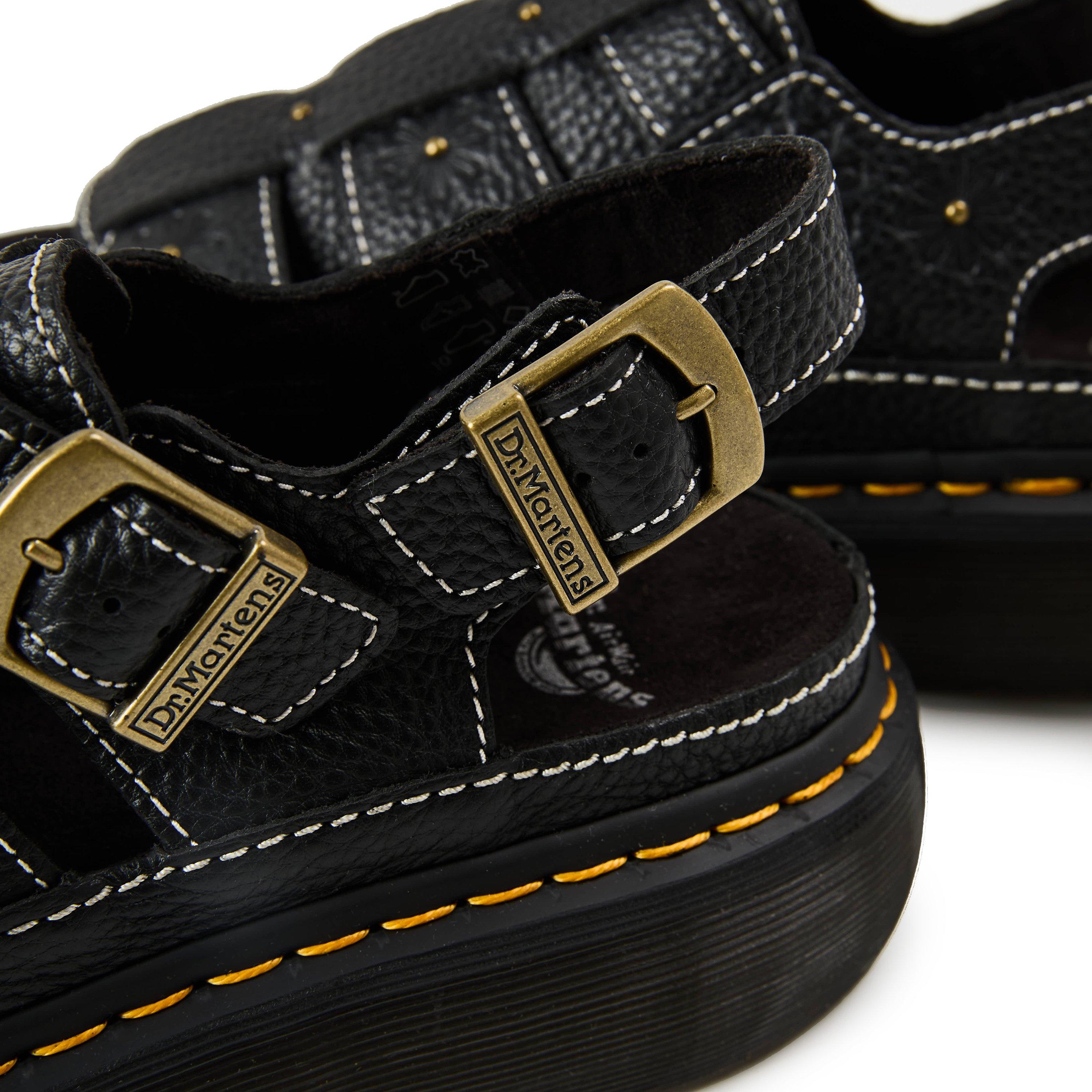 Blk Milld Nappa - Dr Martens - Wrenlie Open Toe Nappa Leather Fisherman Platform Sandals - 3
