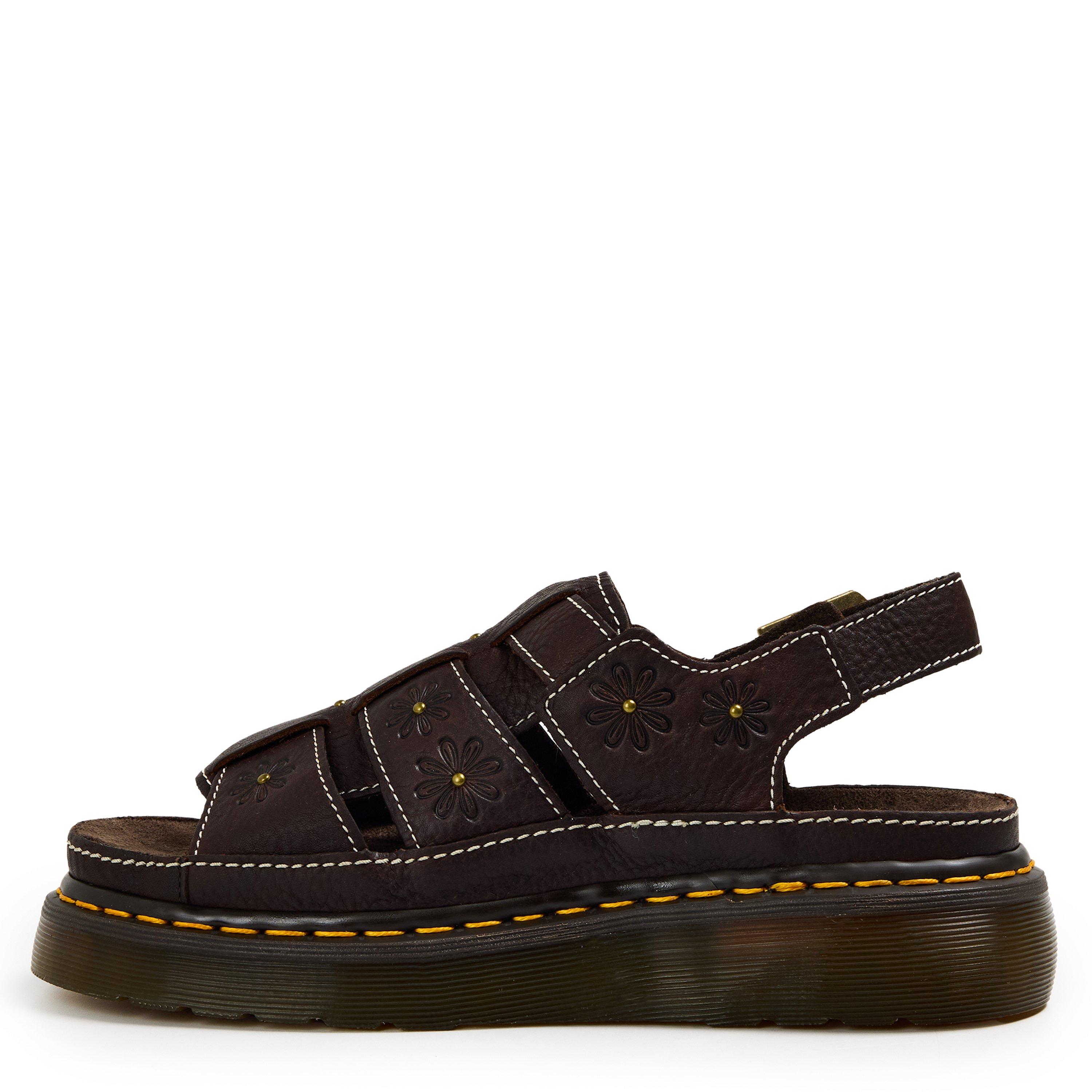 Brown Grizzly - Dr Martens - Wrenlie Open Toe Nappa Leather Fisherman Platform Sandals - 2
