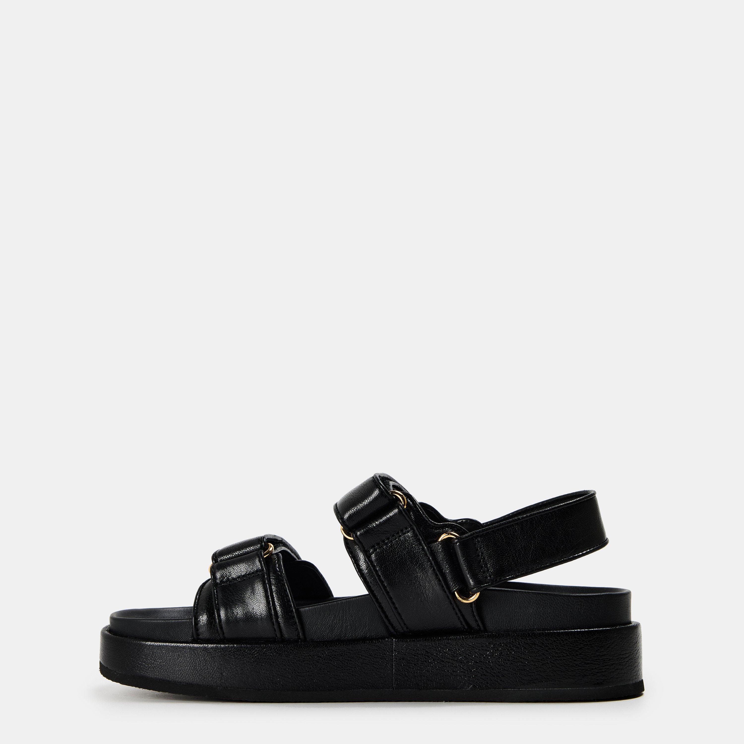 Perfect Black - Tory Burch - Women's Kira Leather Flat Sandals - 2