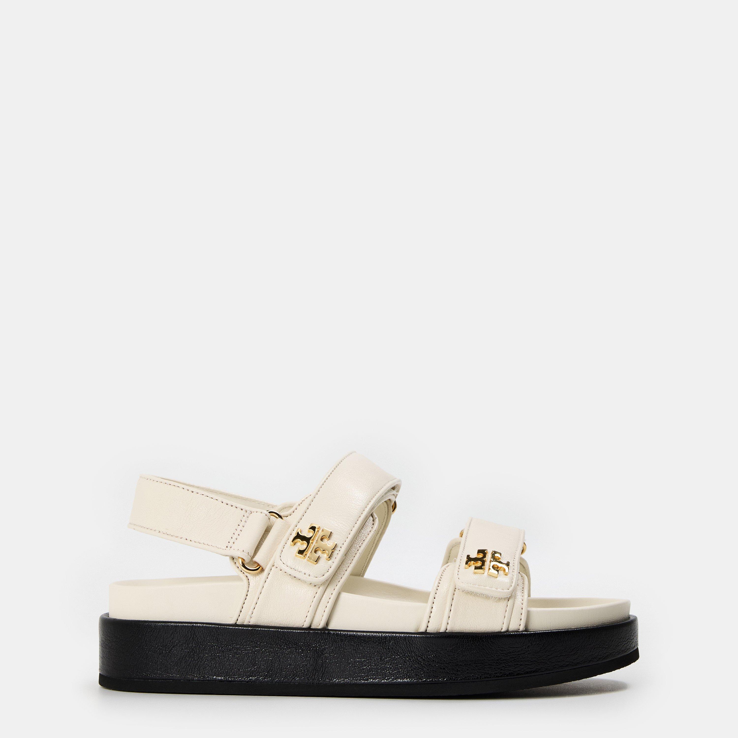 Tory Burch Women's Kira Leather Flat Sandals - New Ivory - 5.5 (38.5)