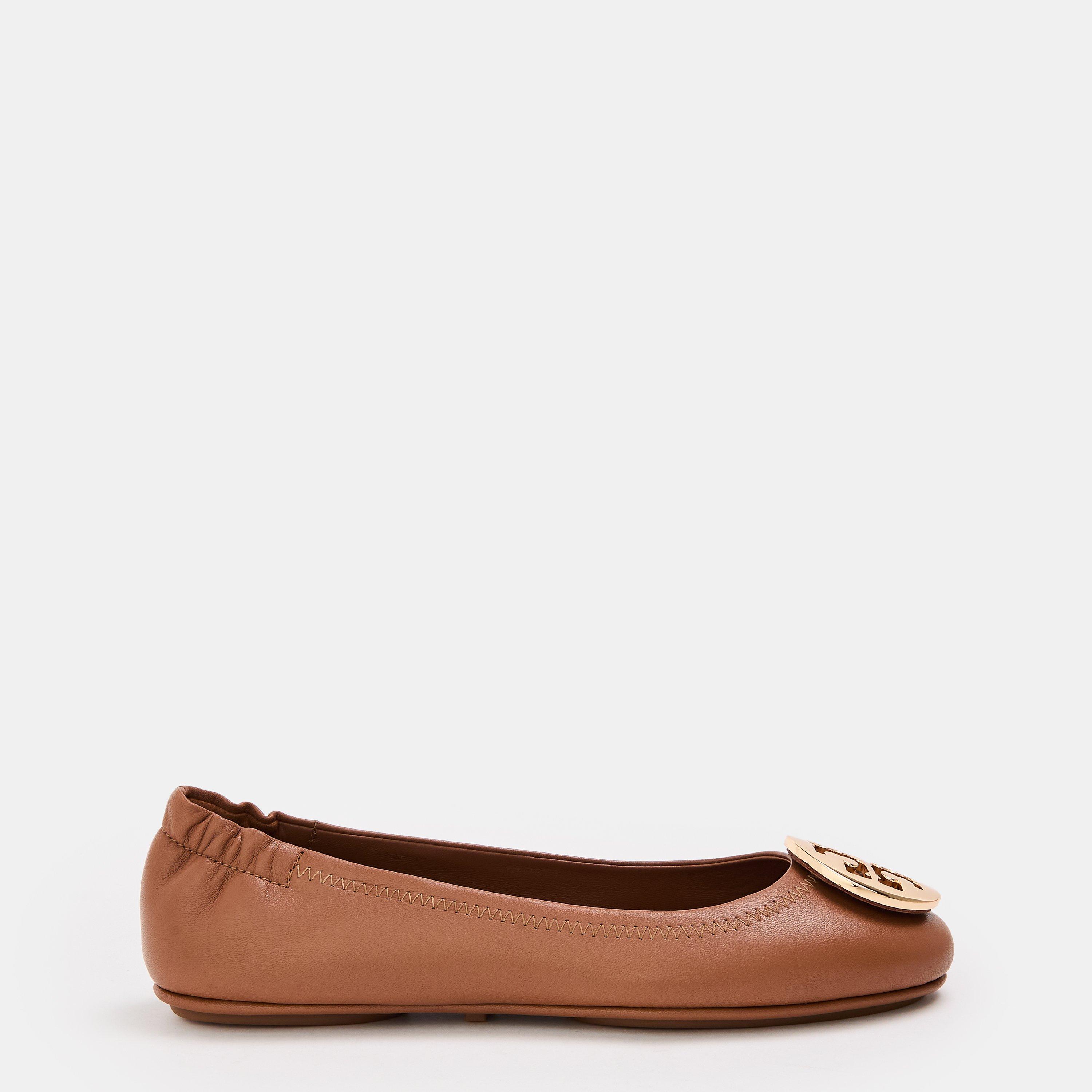 Tory Burch Women's Leather Ballet Pumps - Royal Tan/Gold - Size 3 (36)