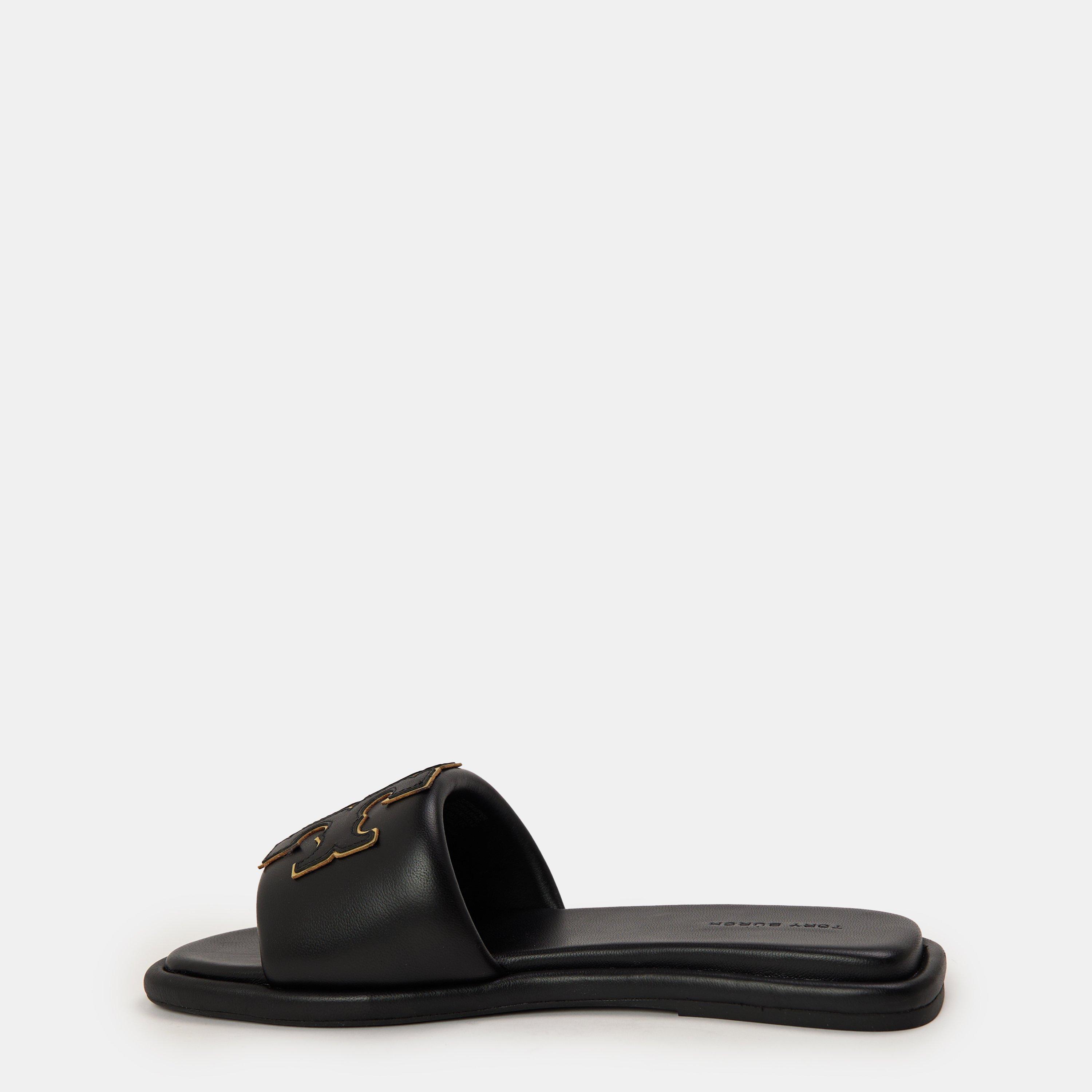 Black - Tory Burch - Women's Double T Flat Sandals - 2