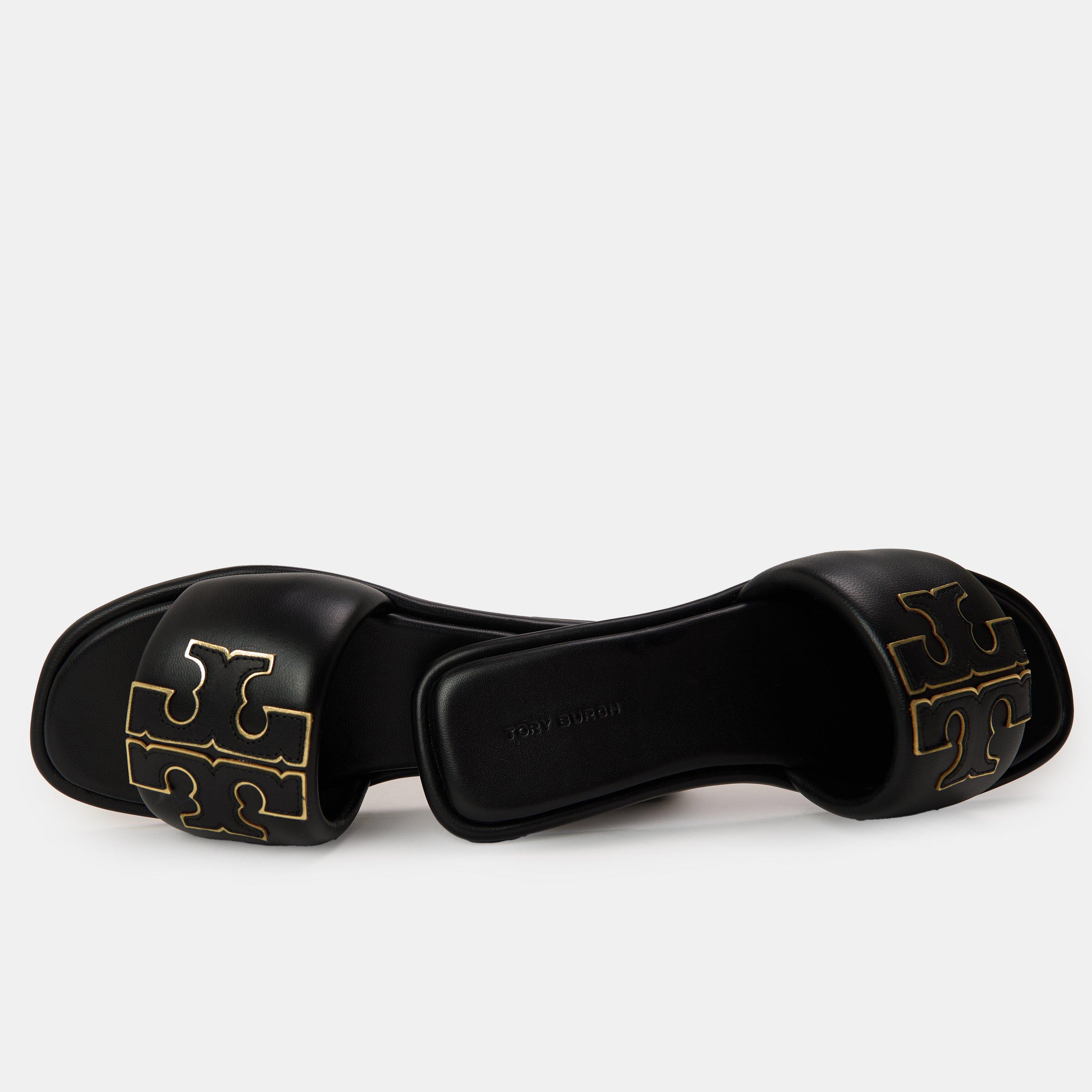 Black - Tory Burch - Women's Double T Flat Sandals - 3