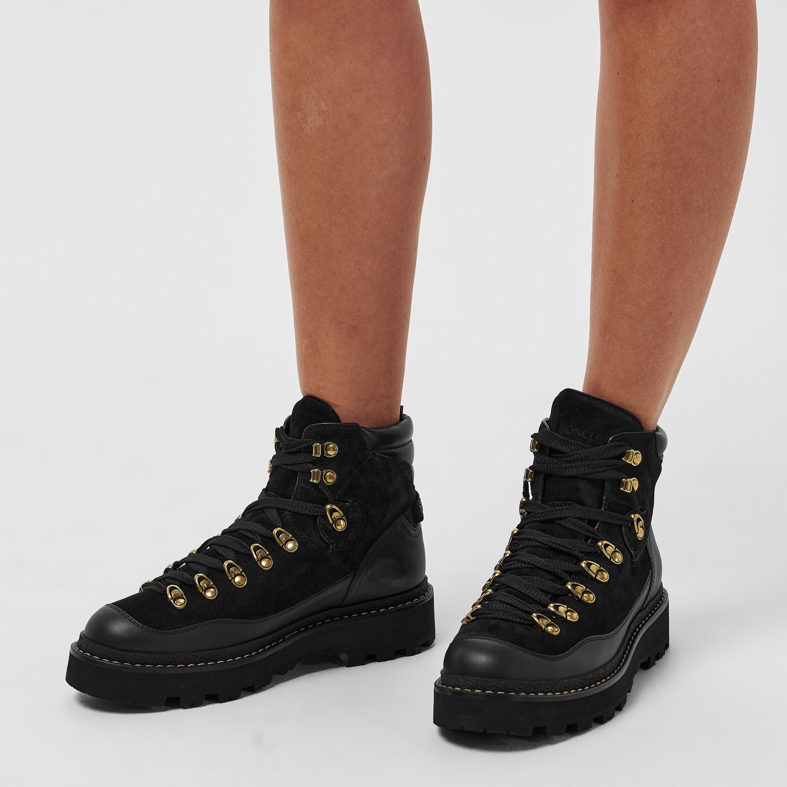 Black 999 - Moncler - Peka Trek Suede And Leather Hiking Boots - 3