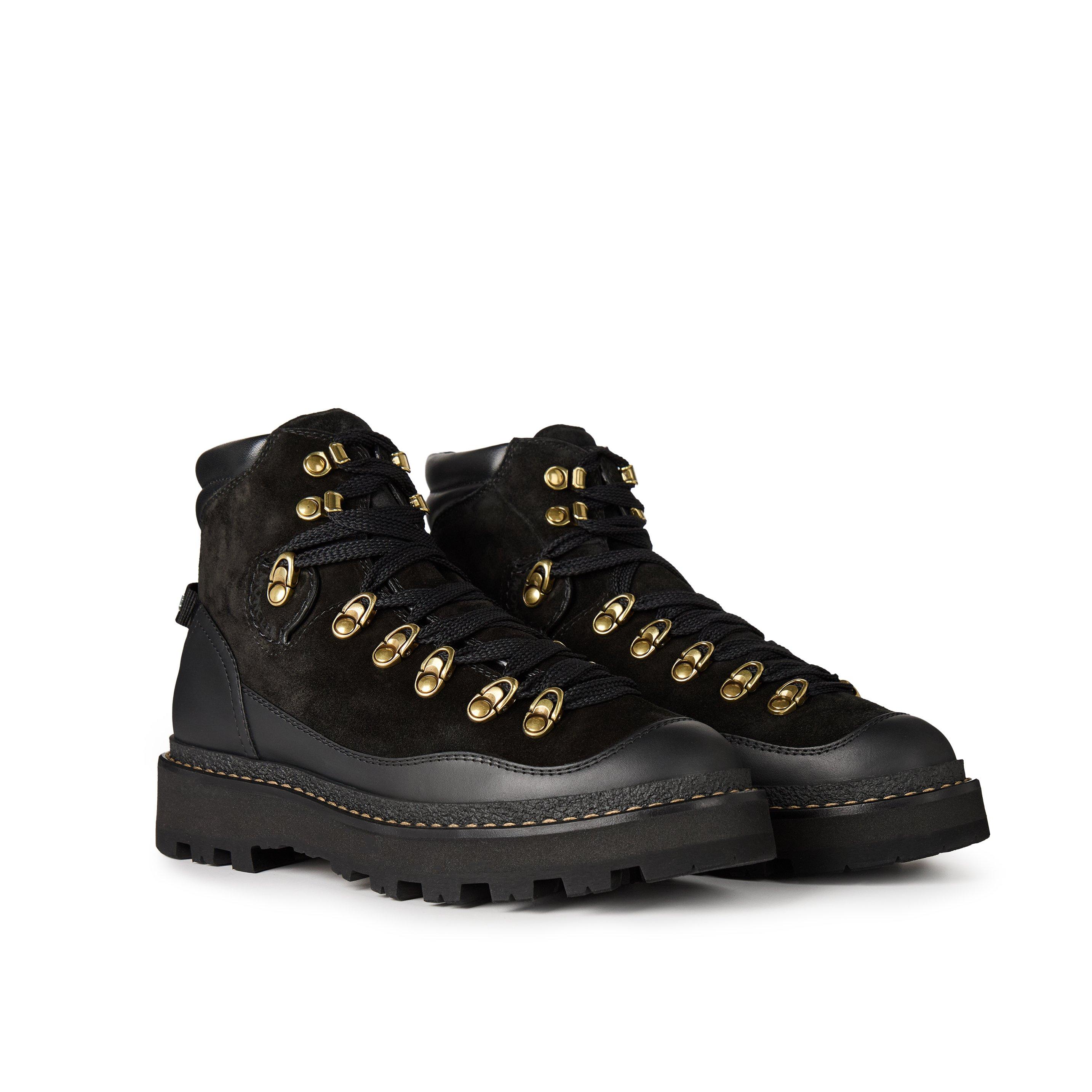 Black 999 - Moncler - Peka Trek Suede And Leather Hiking Boots - 4