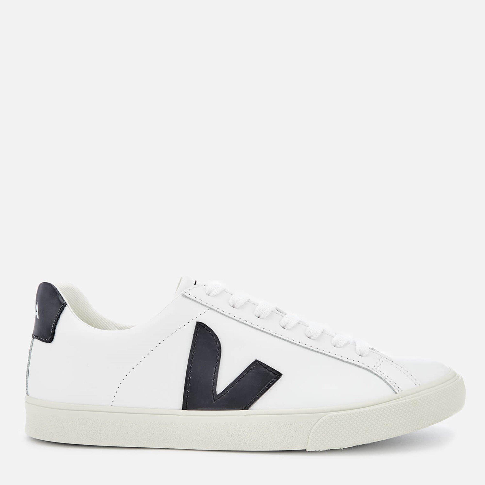 White/Black - Veja - Women's Esplar Leather Court Trainers - 1