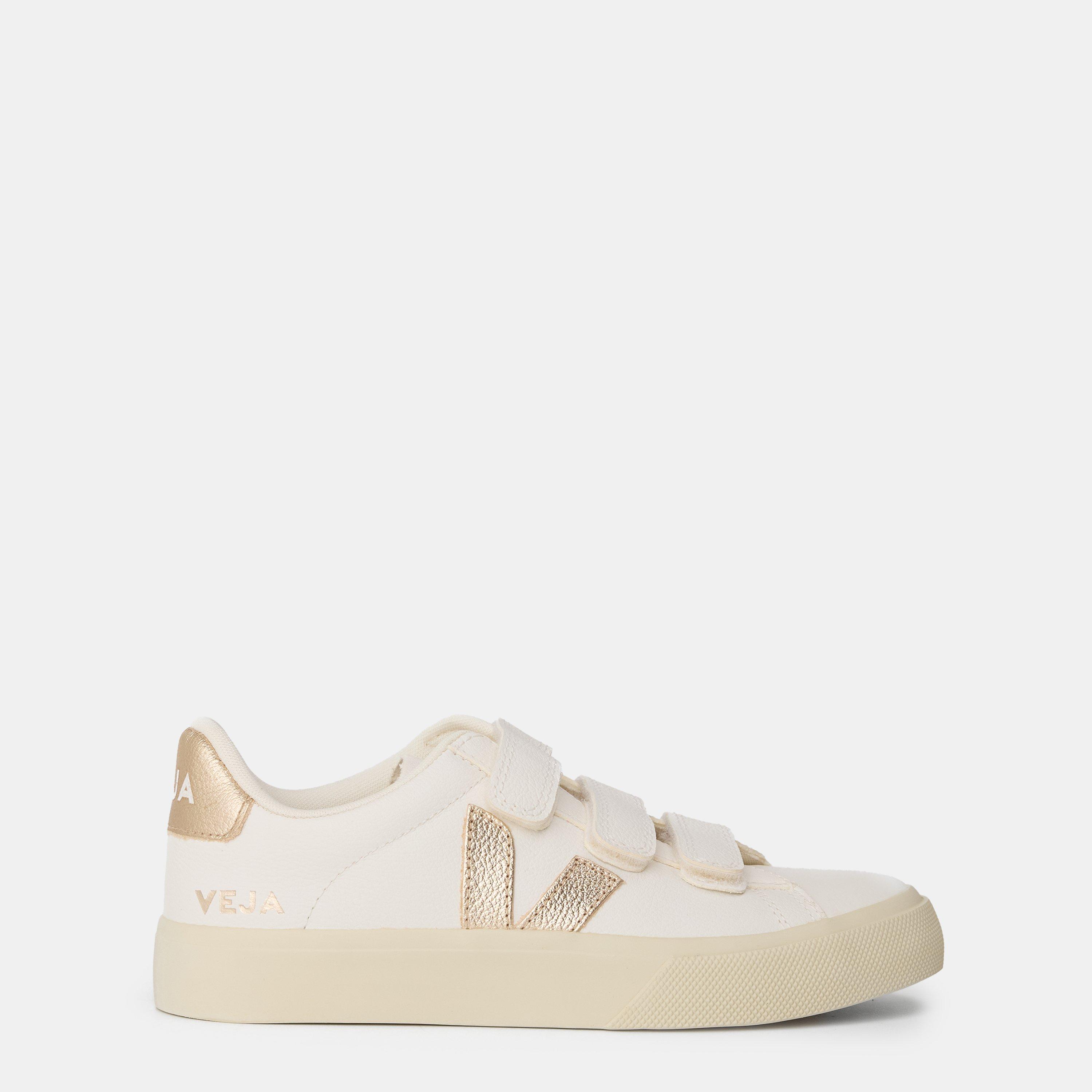 Veja Women's Recife Leather Velcro Court Trainers - White/Platine - 3 (36)