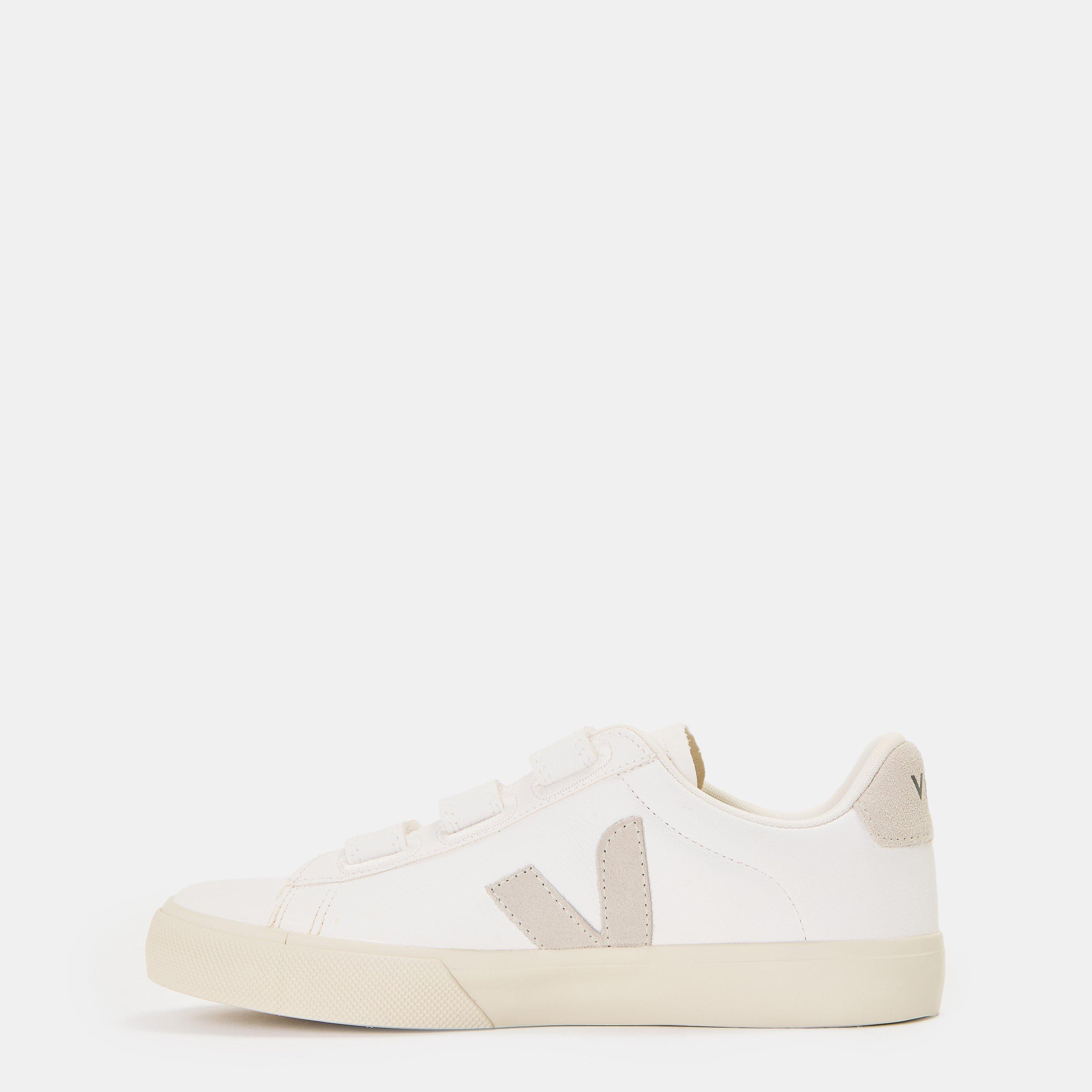 White/Natural - Veja - Women's Recife Leather Velcro Court Trainers - 2
