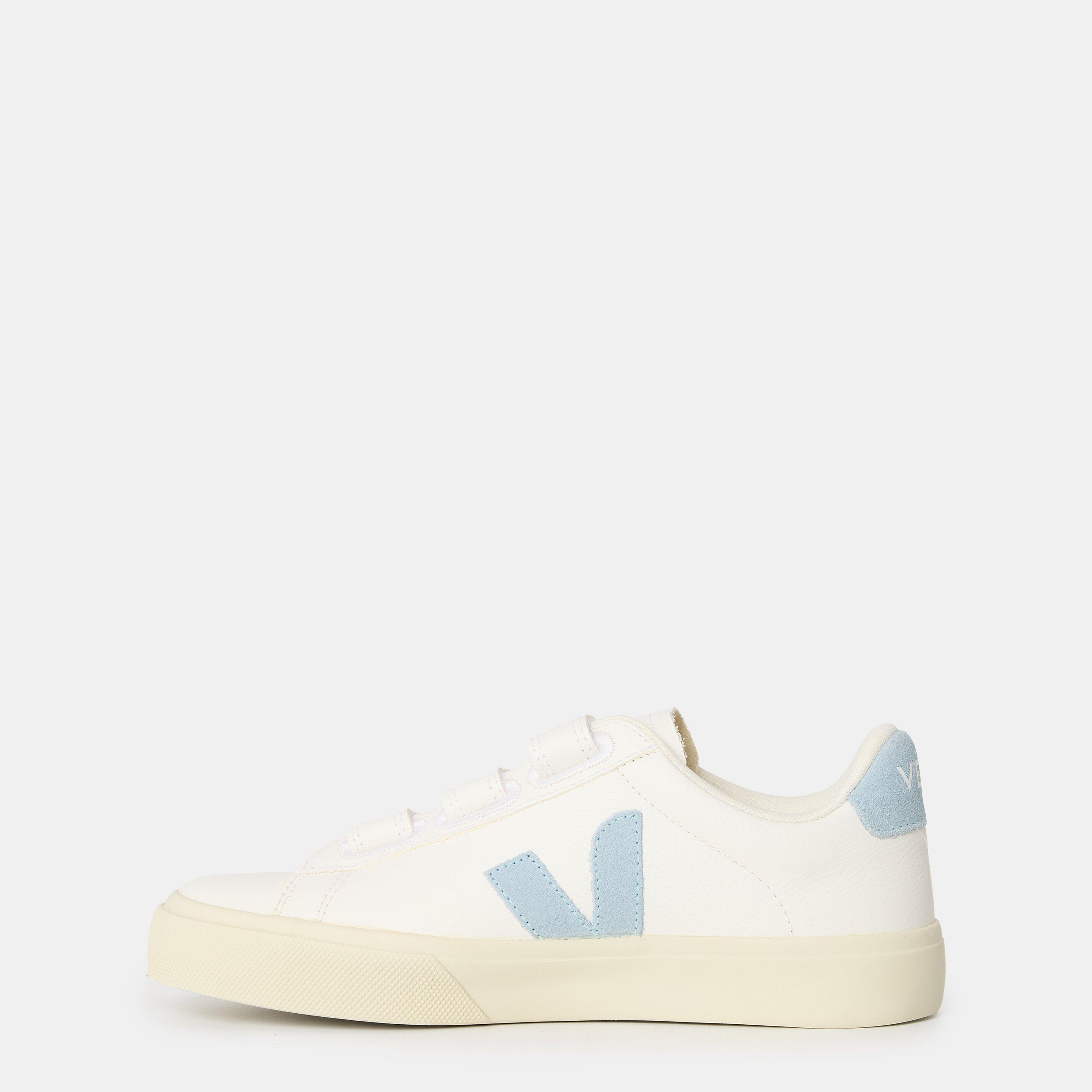 White/Steel - Veja - Women's Recife Leather Velcro Court Trainers - 2