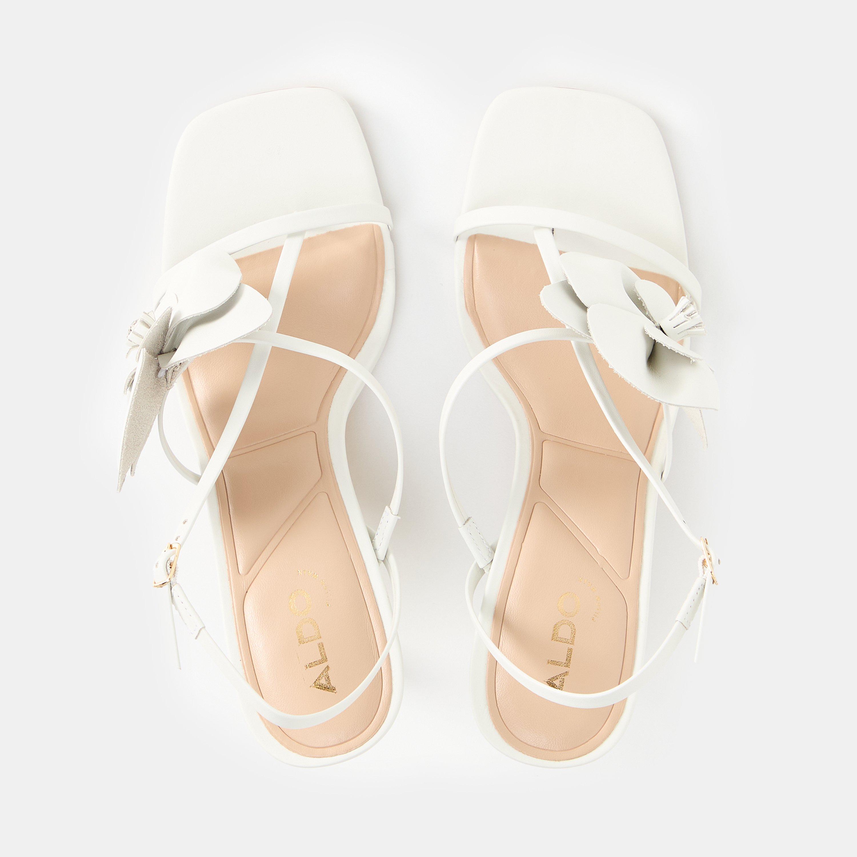 White - Aldo - Women's Sandflower Heeled Sandals - 5
