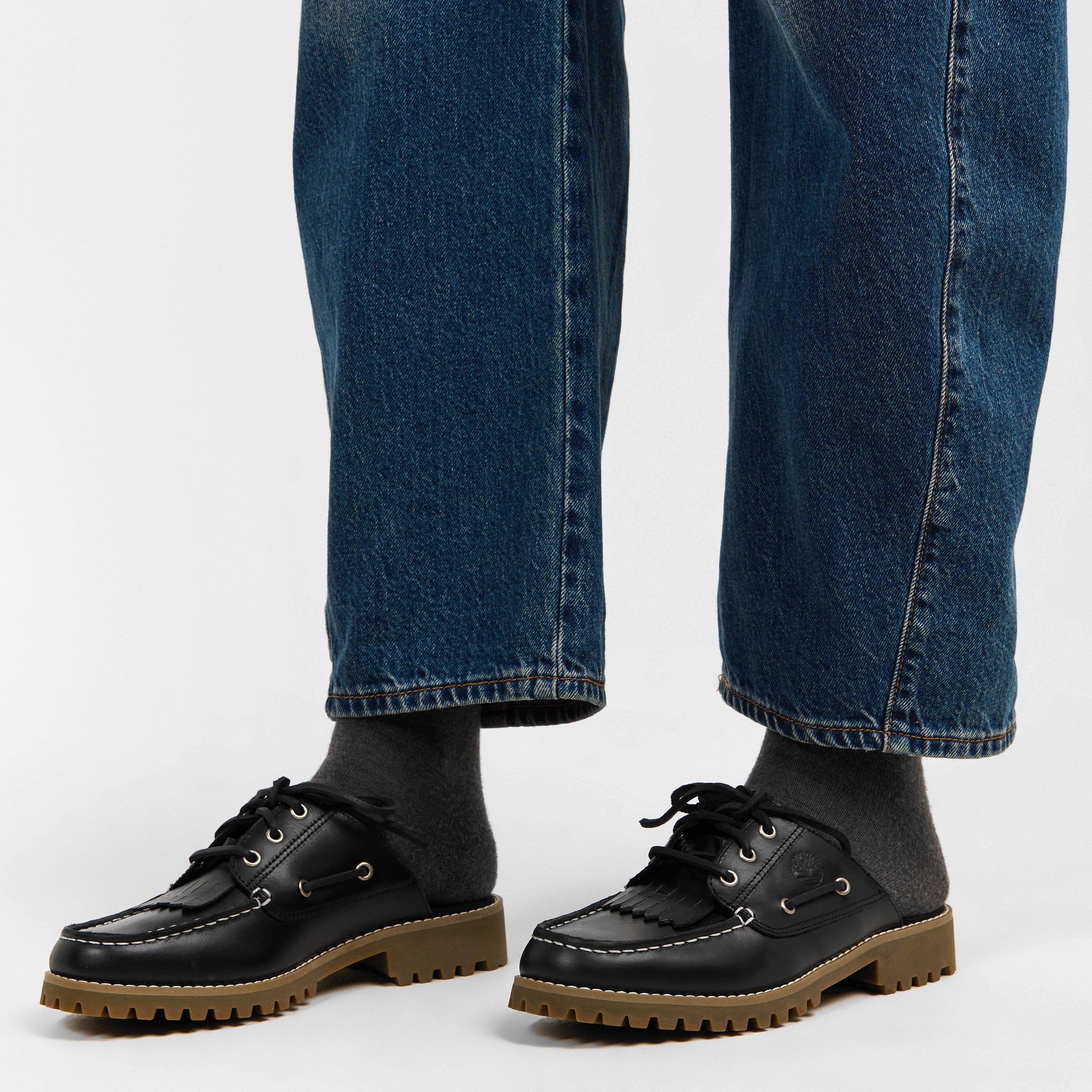 Black - Timberland - Timberland Noreen Mule Shoe Black Full Grain Flat Mules Womens - 3