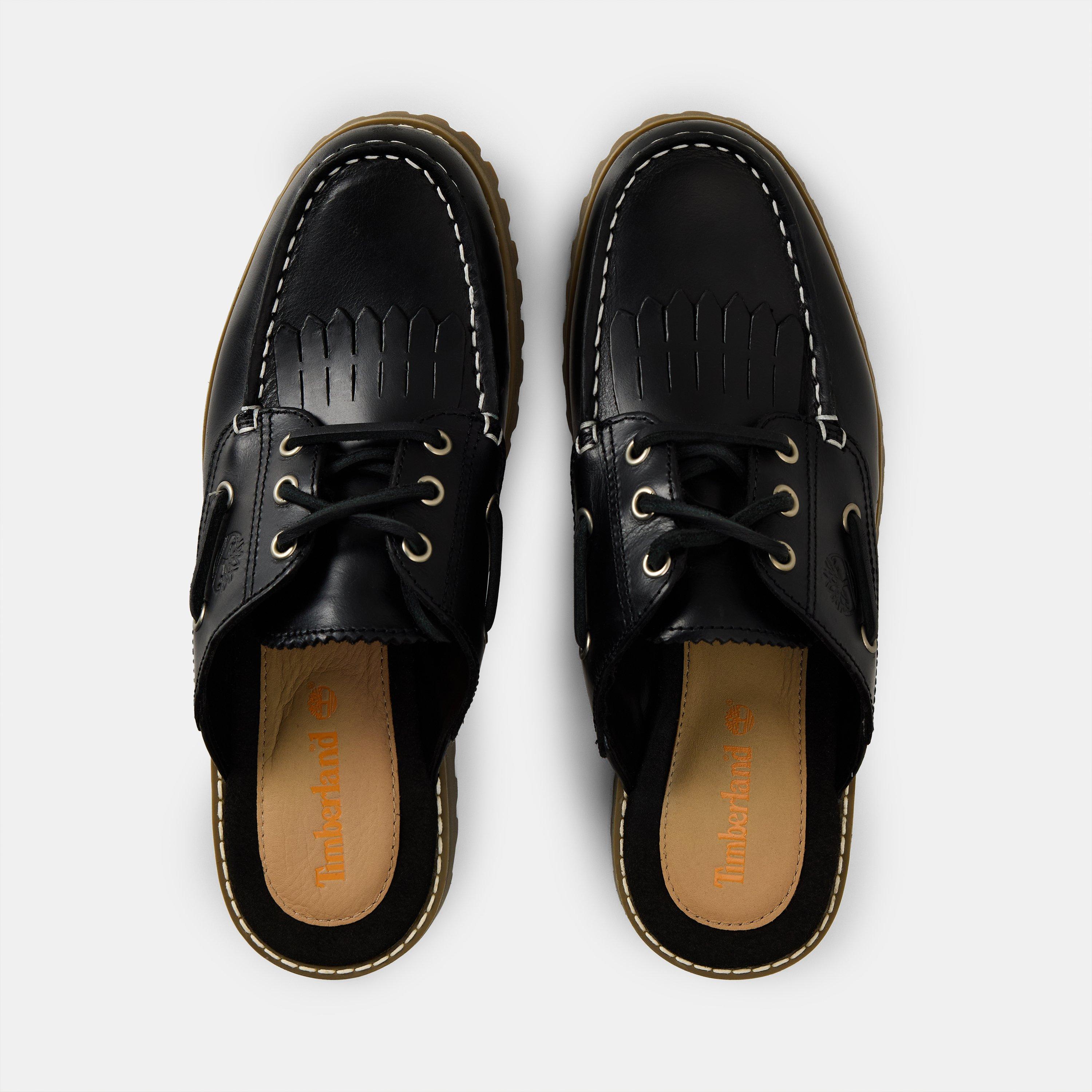 Black - Timberland - Timberland Noreen Mule Shoe Black Full Grain Flat Mules Womens - 4