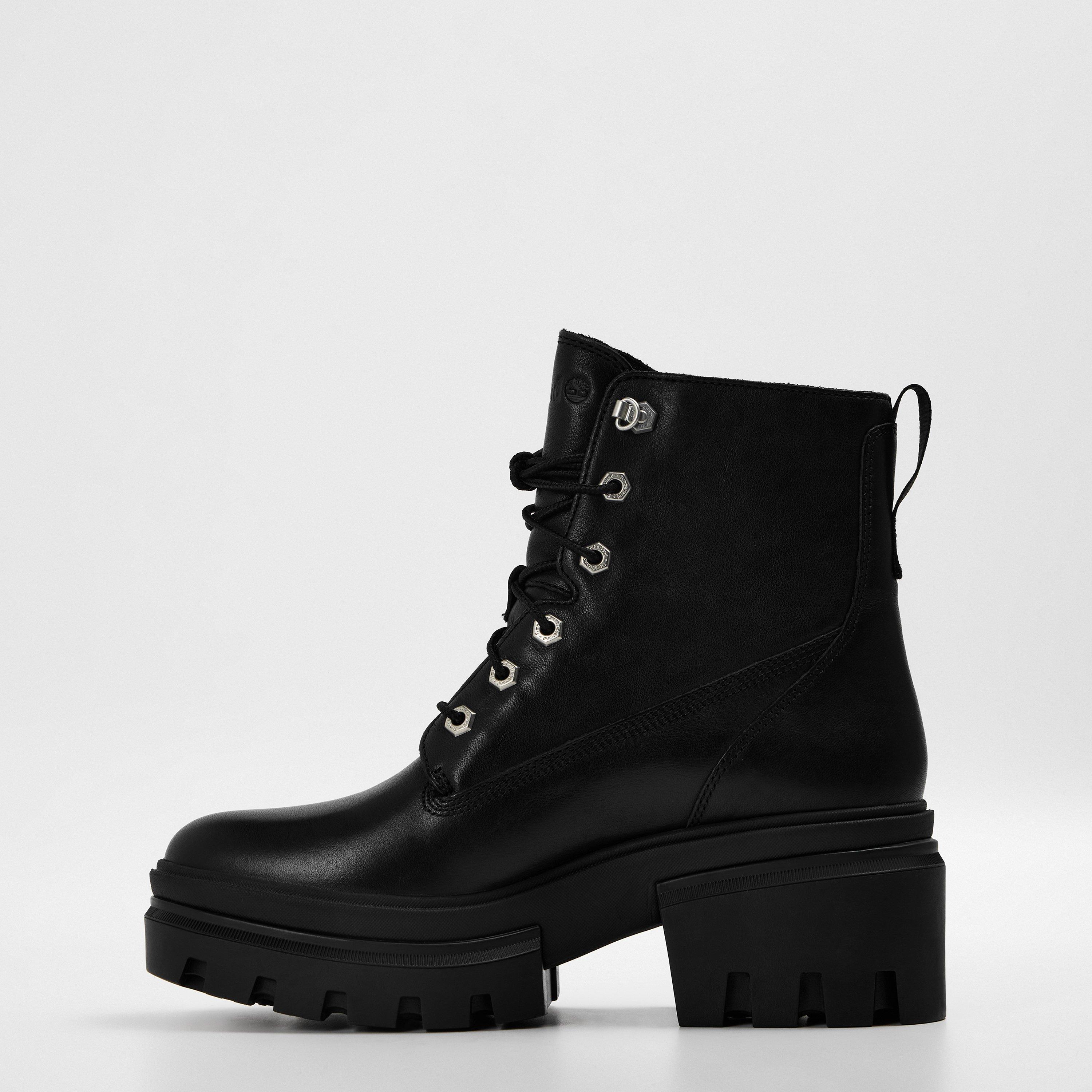 Full Grain - Timberland - Timberland Everleigh Mid Lace Up Boot Jet Blac Rugged Boots Womens - 2