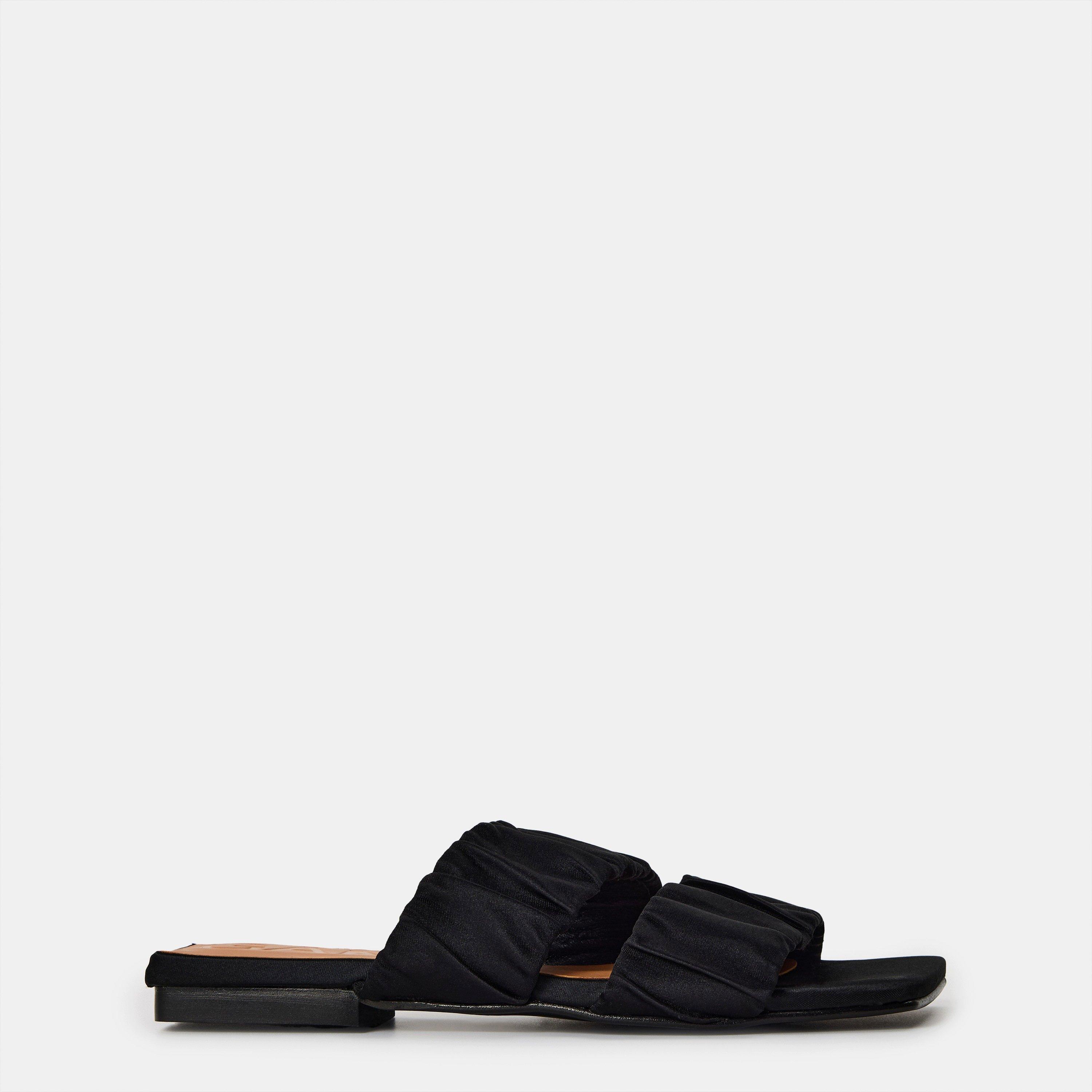 Black - Ganni - Women's Smock Flat Sandals - 1