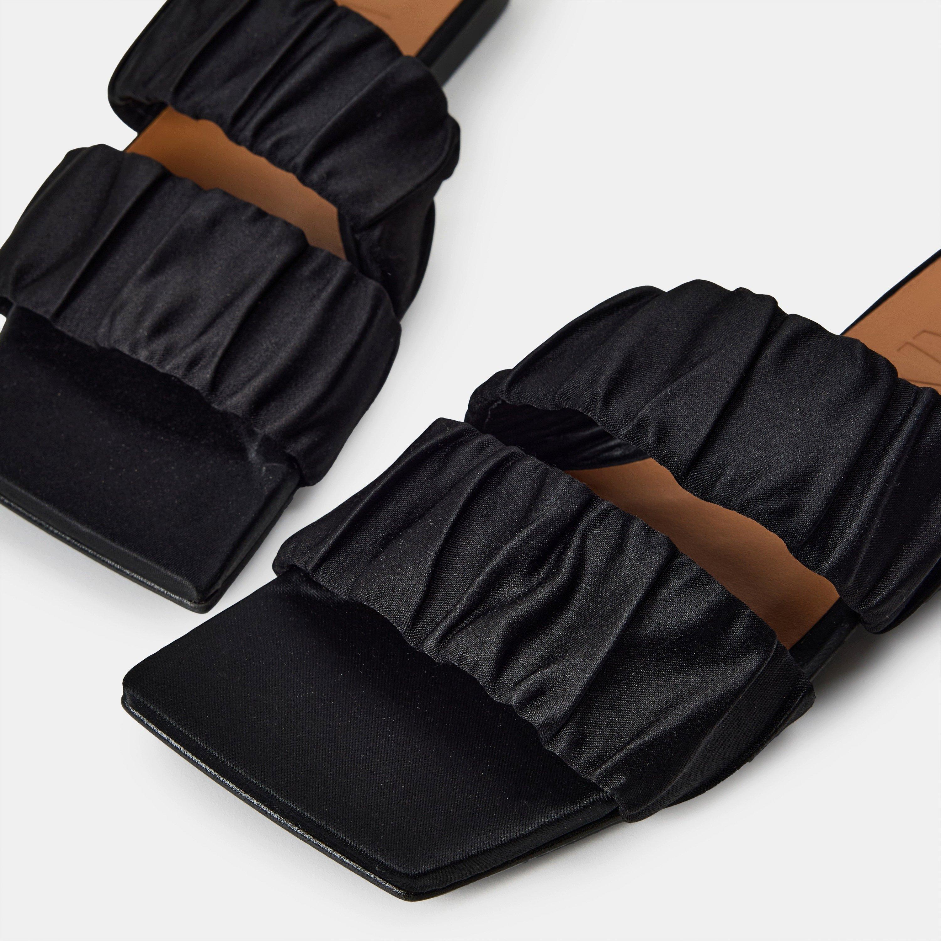 Black - Ganni - Women's Smock Flat Sandals - 3