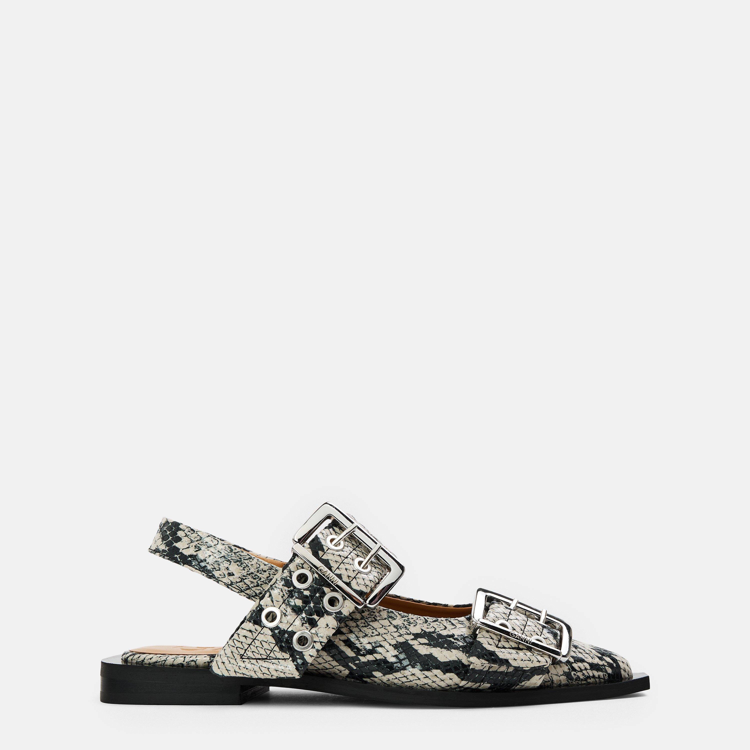 Ganni Women's Ballet Pumps - Croc - Size 3 (36)