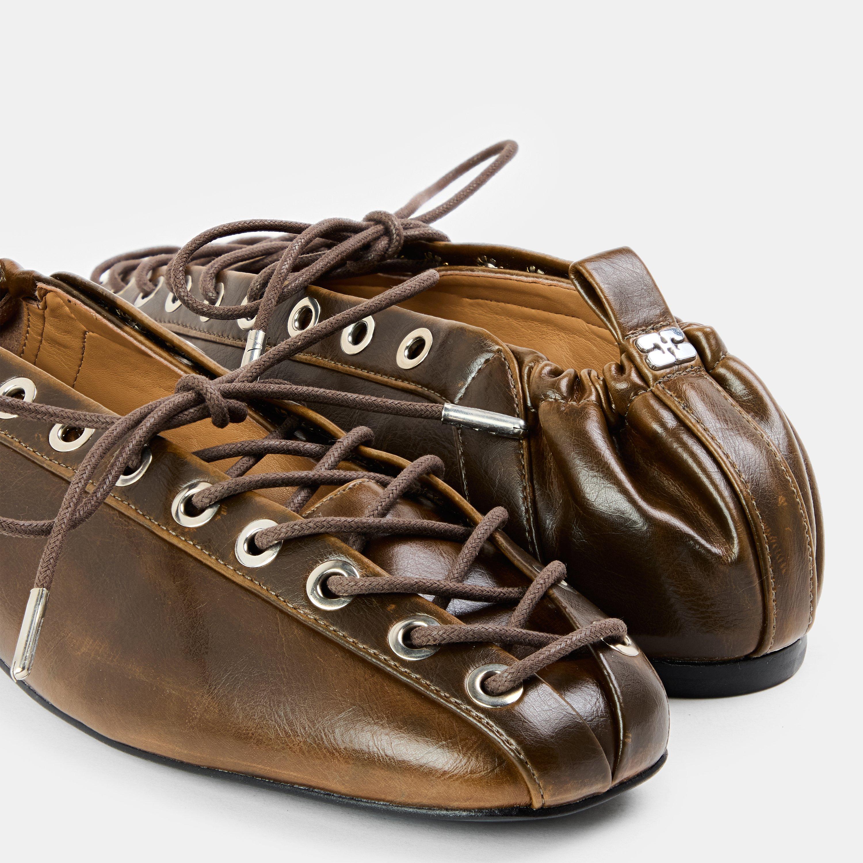 Dark Olive - Ganni - Ganni Lce Ballet Flt Ld99 - 3