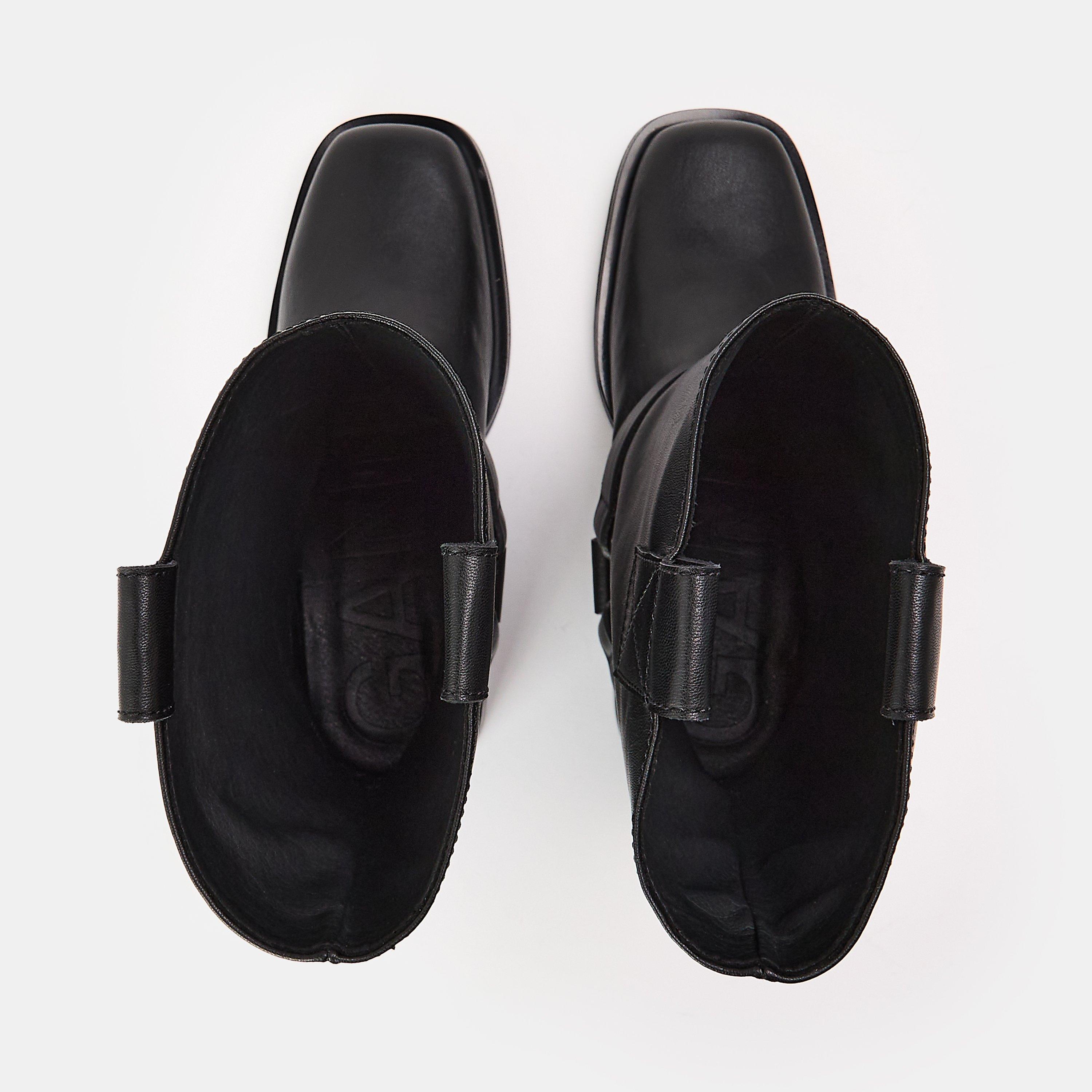 Black - Ganni - Women's Tubular Mid Bluetooth Biker Boots - 4