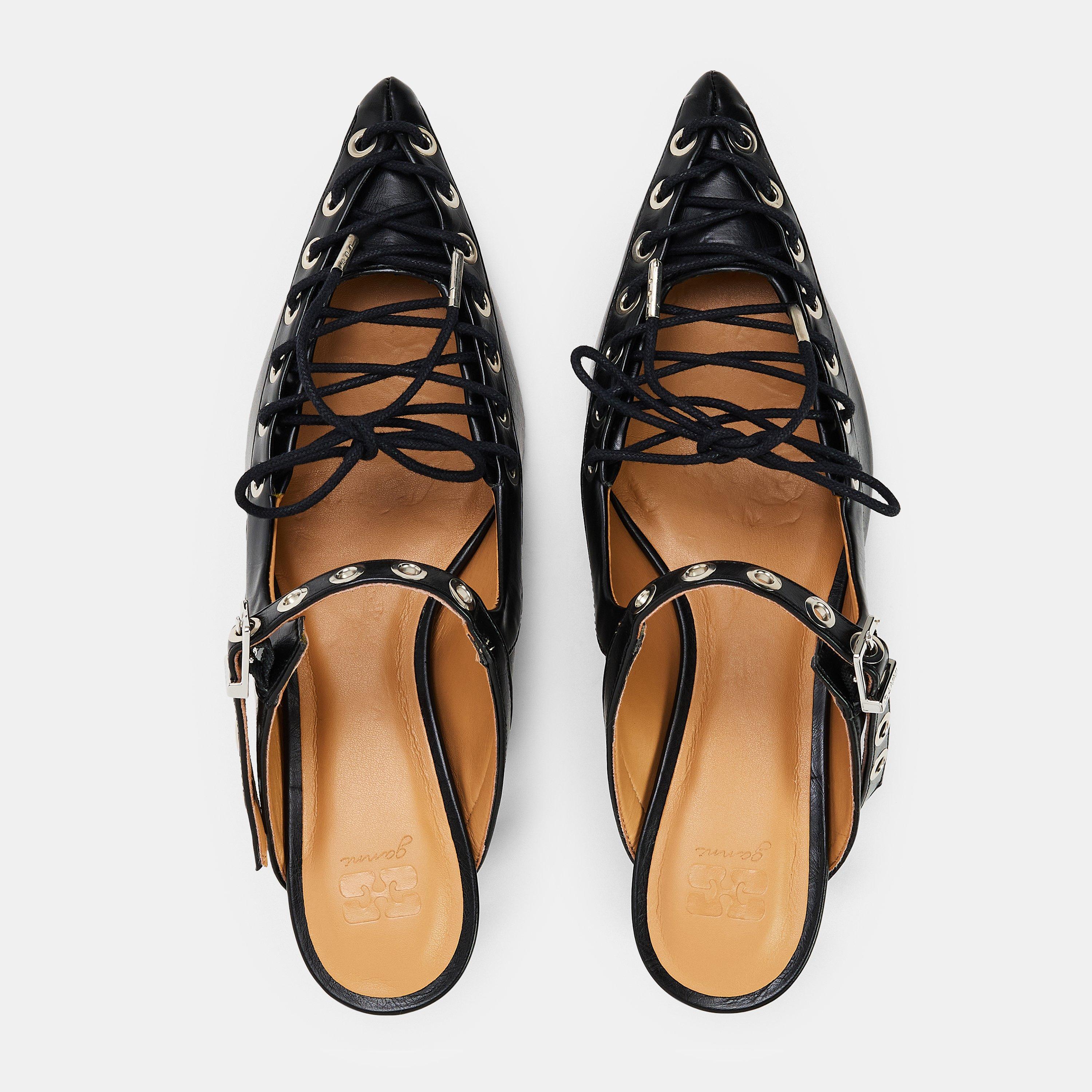 Black - Ganni - Ganni Lace heel Mule Ld99 - 4