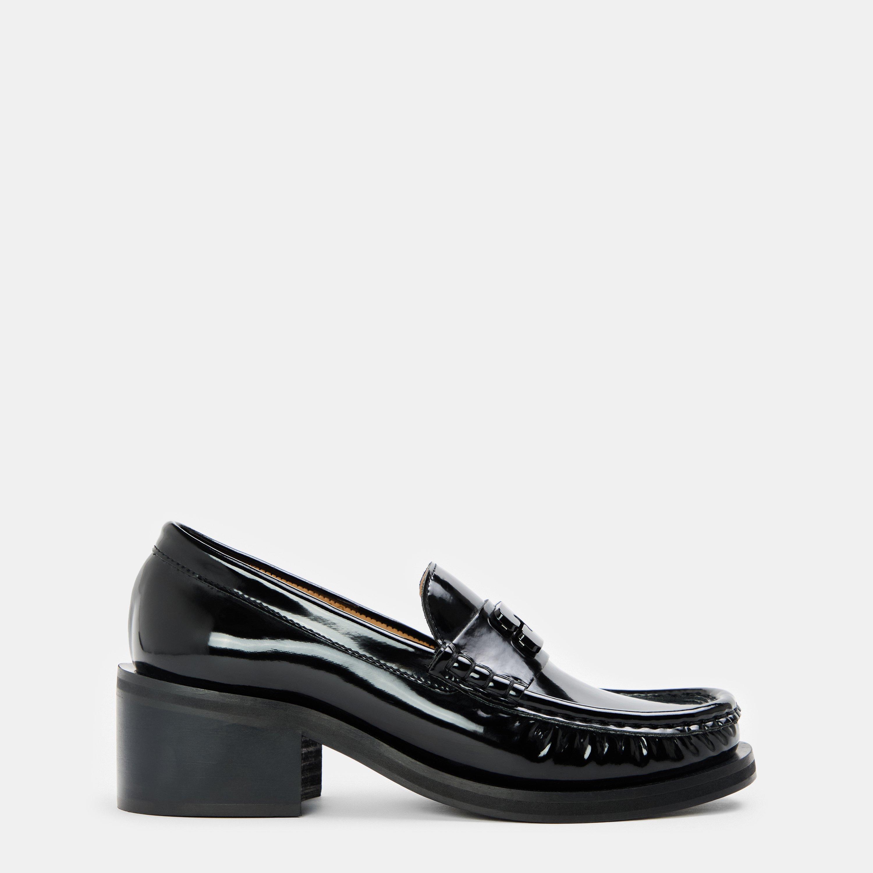 Black - Ganni - Women's Mid Heel Loafers - 1