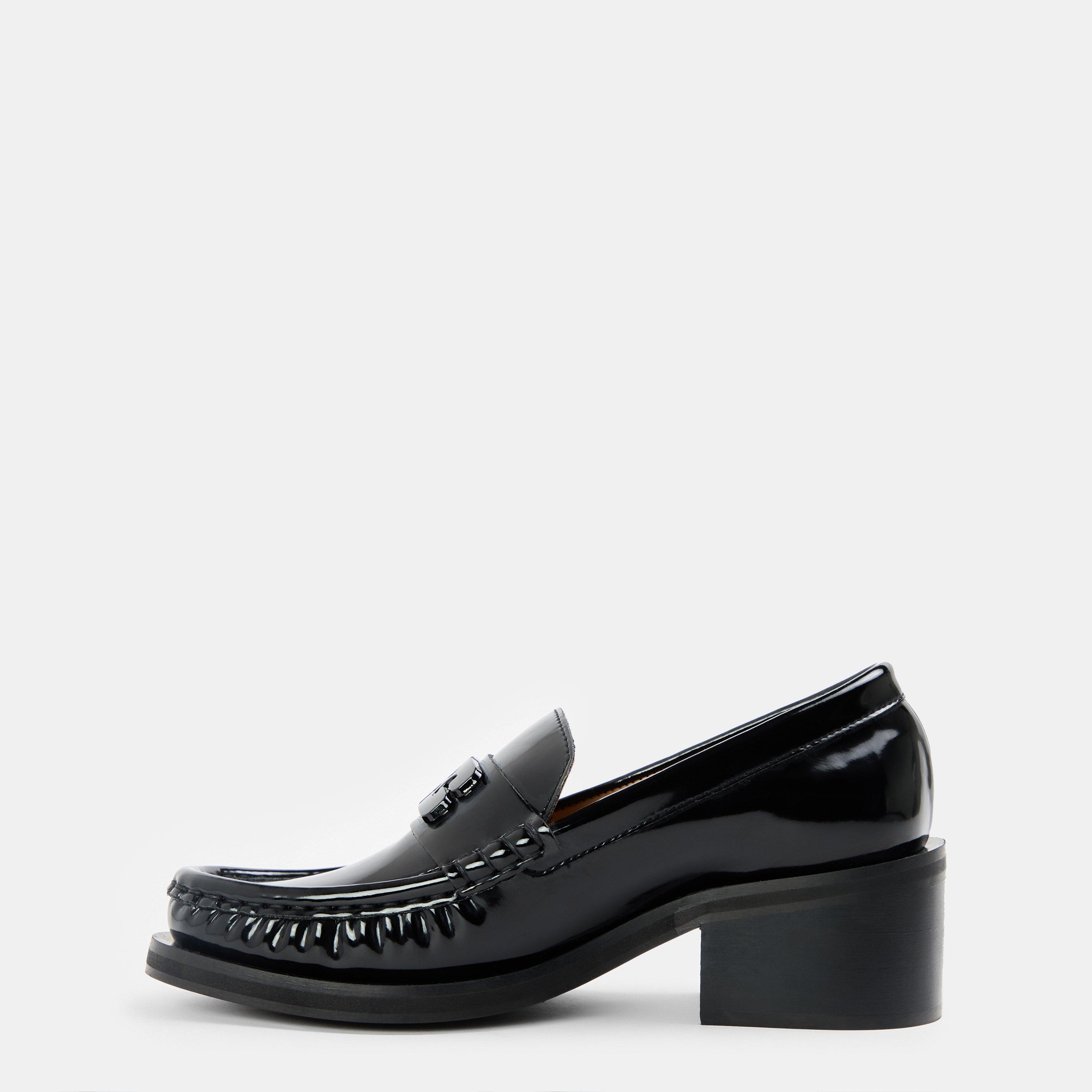 Black - Ganni - Women's Mid Heel Loafers - 2